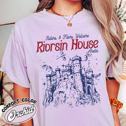 Basgiath War College Comfort Colors Shirt, Fourth Wing Shirt, Fourth Wing Merch Riorson, Xaden Riorson House Tee, Bookish Gift, Book Lover