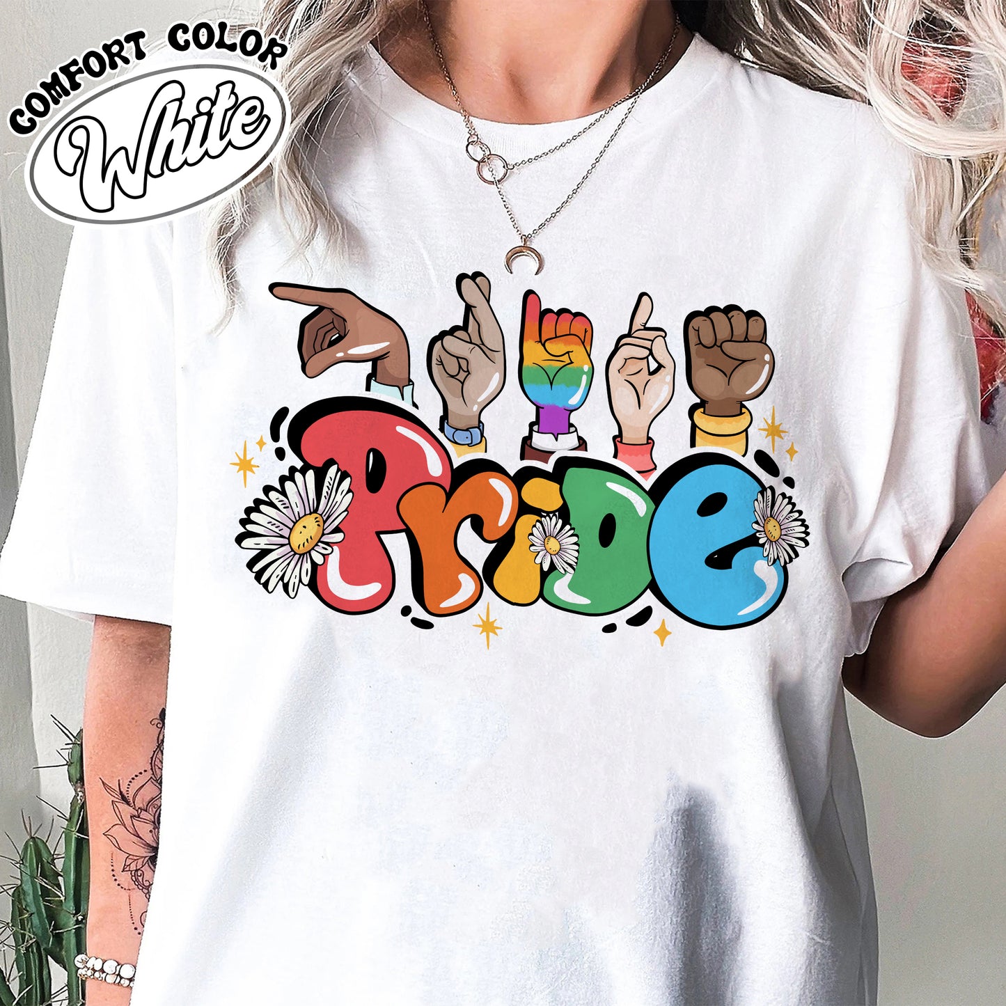 Sign Language Pride Comfort Colors Shirt, Pride 2024 Shirt, LGBTQ Groovy T Shirt, Pride Shirt Bestseller, LGBT Be Kind T-Shirt, Equality Shirt, Pride Shirt