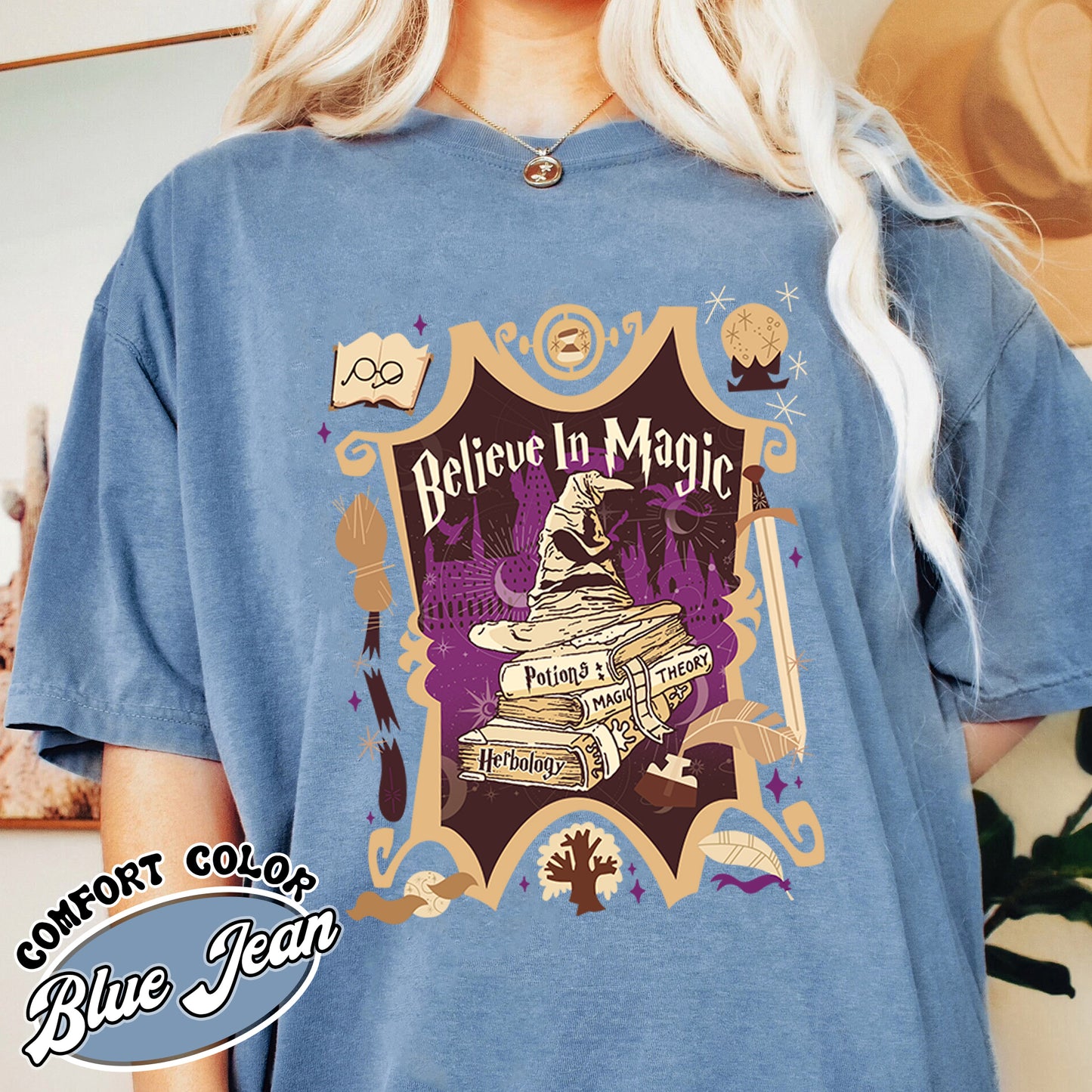 Wizard Castle Book Comfort Color Shirt, Wizard Castle With Books shirt, Wizard Book, Book Lover Shirt