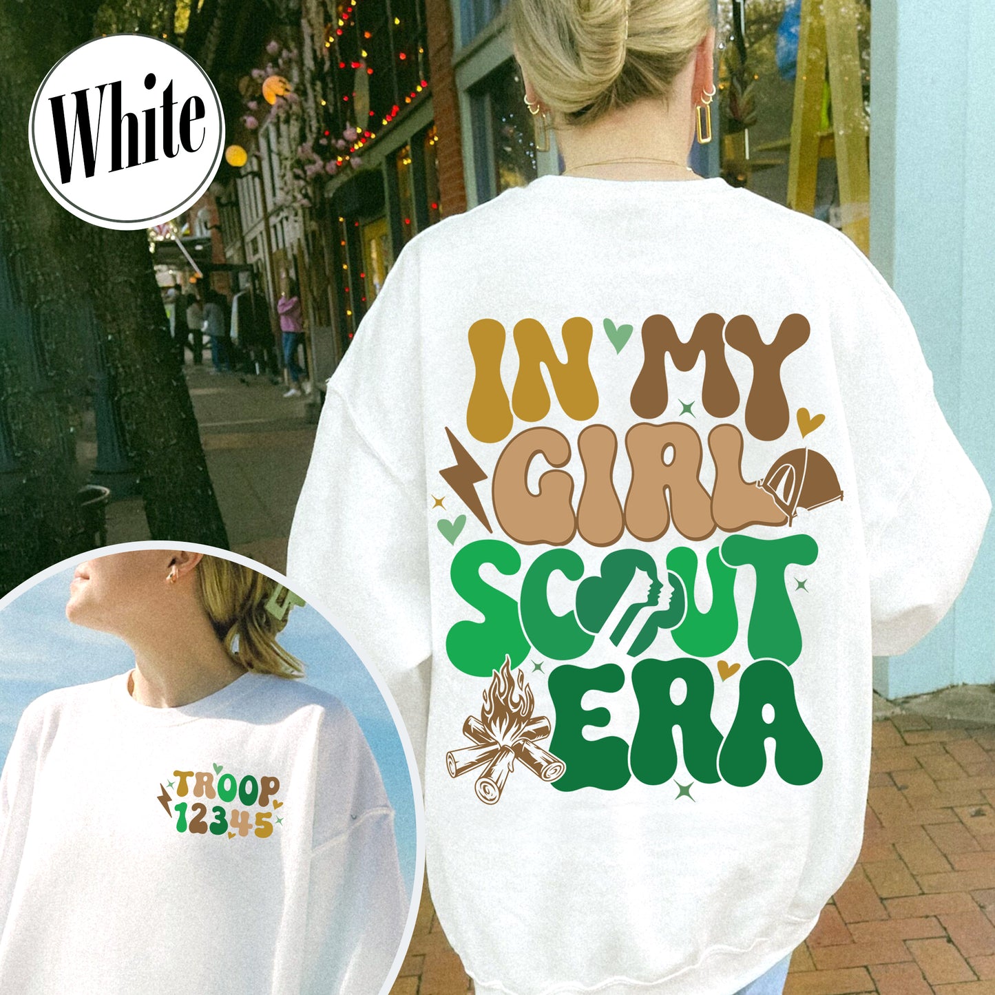 In My Girl Scout Era Sweatshirt, Custom Scout Sweatshirt, Scout Girl Sweatshirt, Scout Troop Number Sweatshirt, Scout Troop Sweatshirt