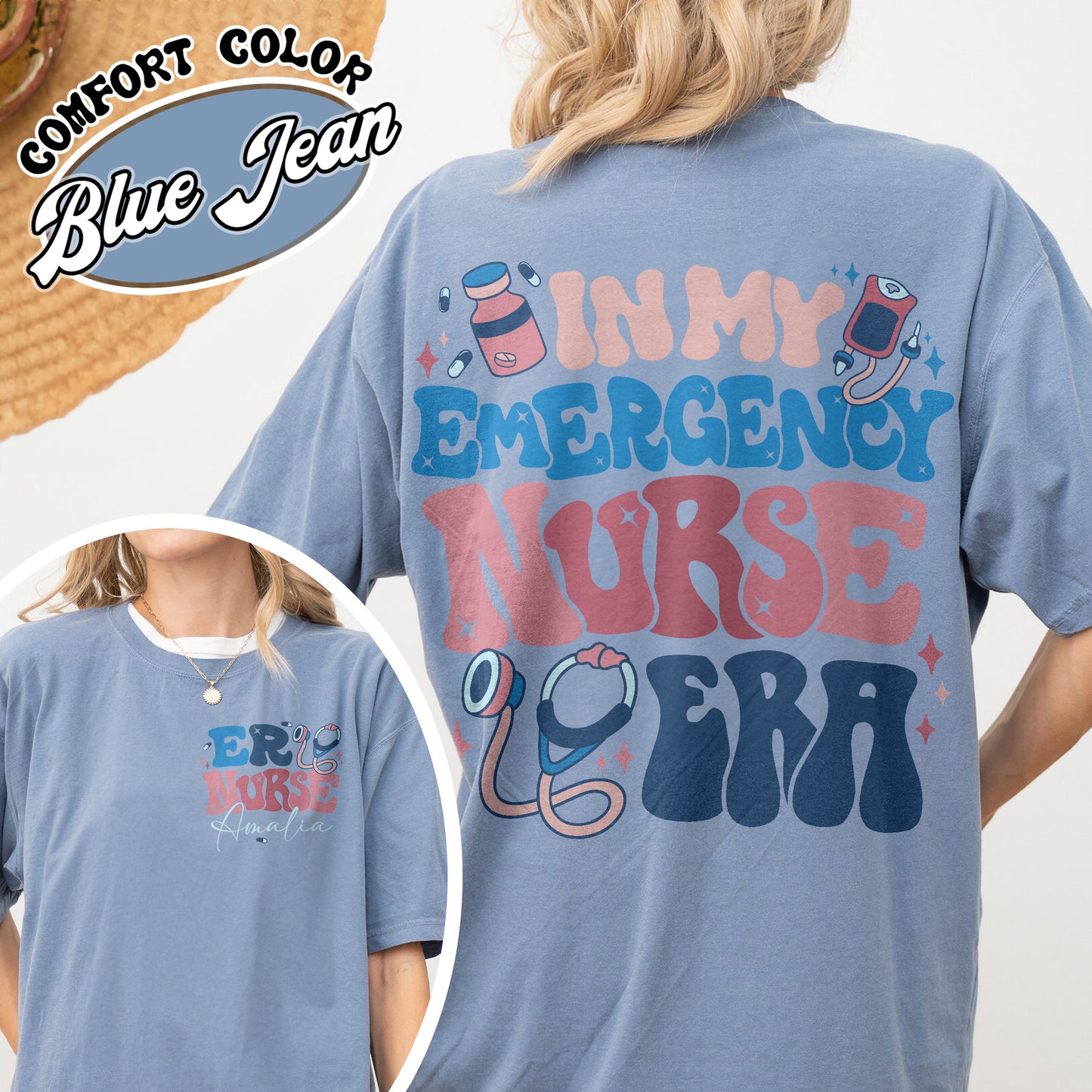 In My Emergency Nurse Era Comfort Color Shirt, Emergency Department Nurse, Emergency Department Nurses Week, Personalized Emergency Nurse