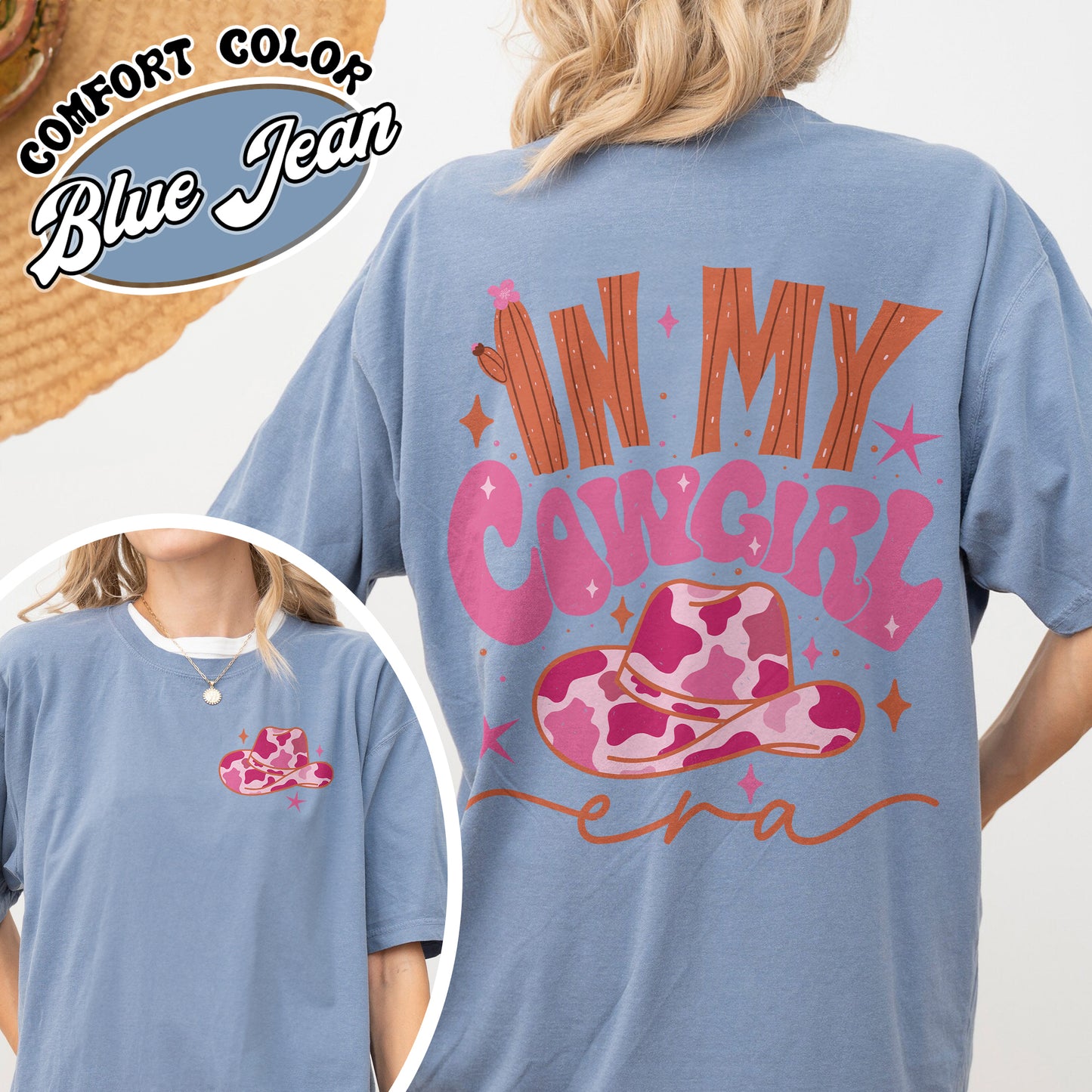 In My Cowgirl Era Comfort Color Shirt, Cowgirl up, Cowgirl Pink Boots Shirt, Preppy Cowgirl, Cowgirl Era Shirt, Cowgirl Shirt