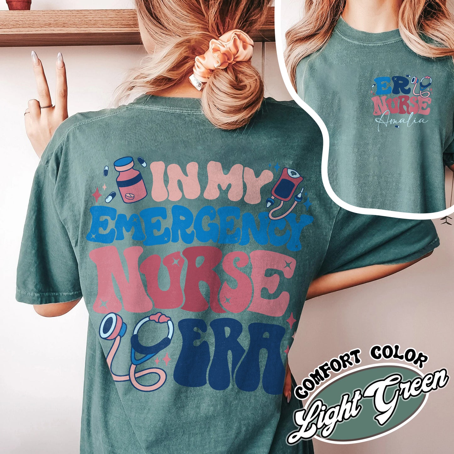 In My Emergency Nurse Era Comfort Color Shirt, Emergency Department Nurse, Emergency Department Nurses Week, Personalized Emergency Nurse