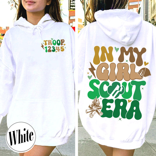 In My Girl Scout Era Hoodie, Custom Scout Hoodie, Scout Girl Hoodie, Scout Troop Number Hoodie, Scout Troop Hoodie