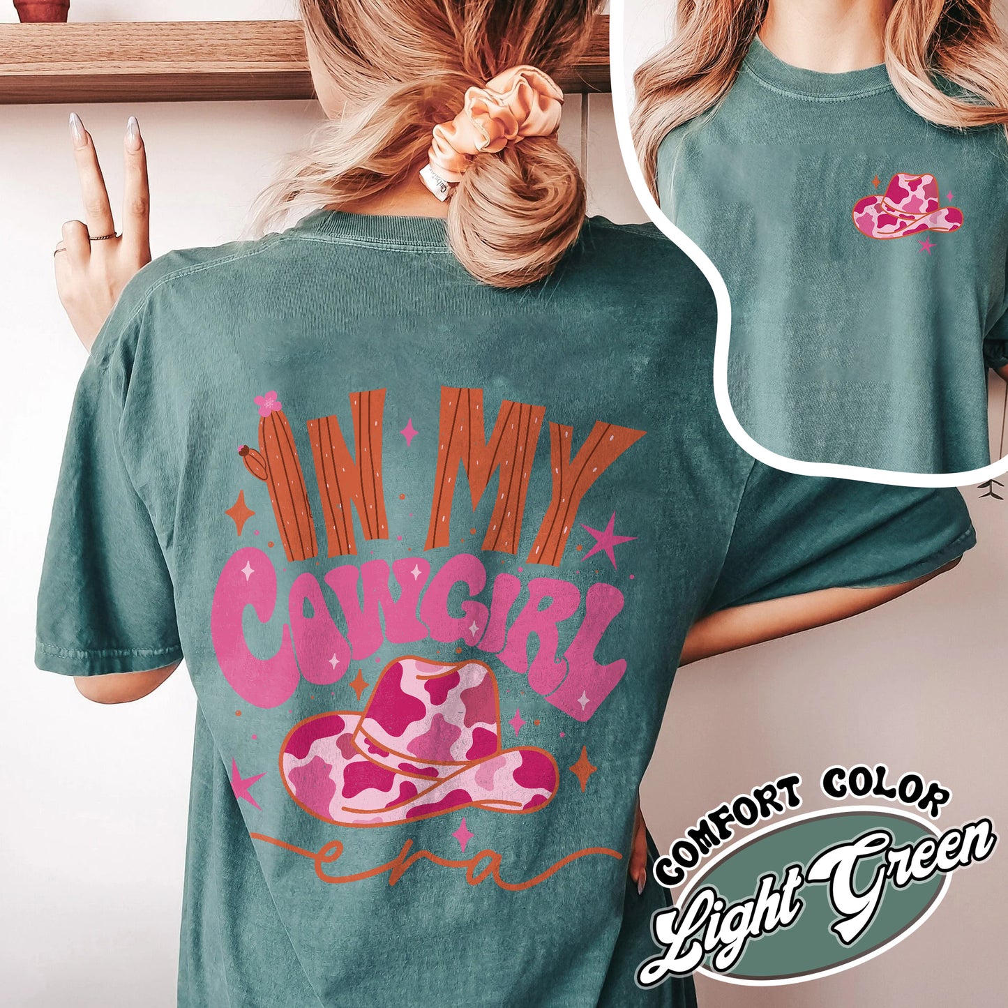 In My Cowgirl Era Comfort Color Shirt, Cowgirl up, Cowgirl Pink Boots Shirt, Preppy Cowgirl, Cowgirl Era Shirt, Cowgirl Shirt