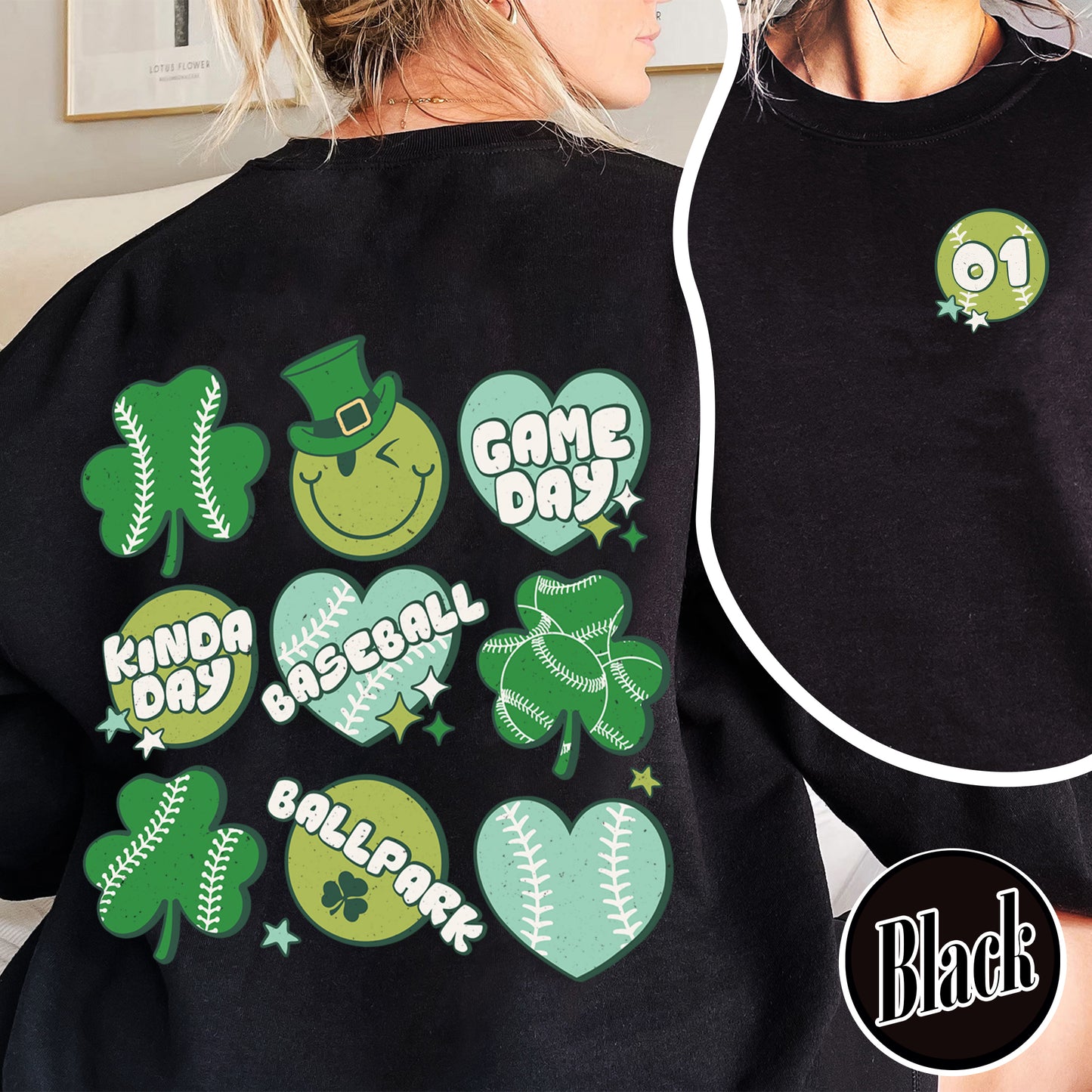 Game Day Sweatshirt, Baseball Mom Sweatshirt, Baseball Sweatshirt, St Patricks Baseball Sweatshirt, St Patricks Day, Custom Baseball Sweatshirt