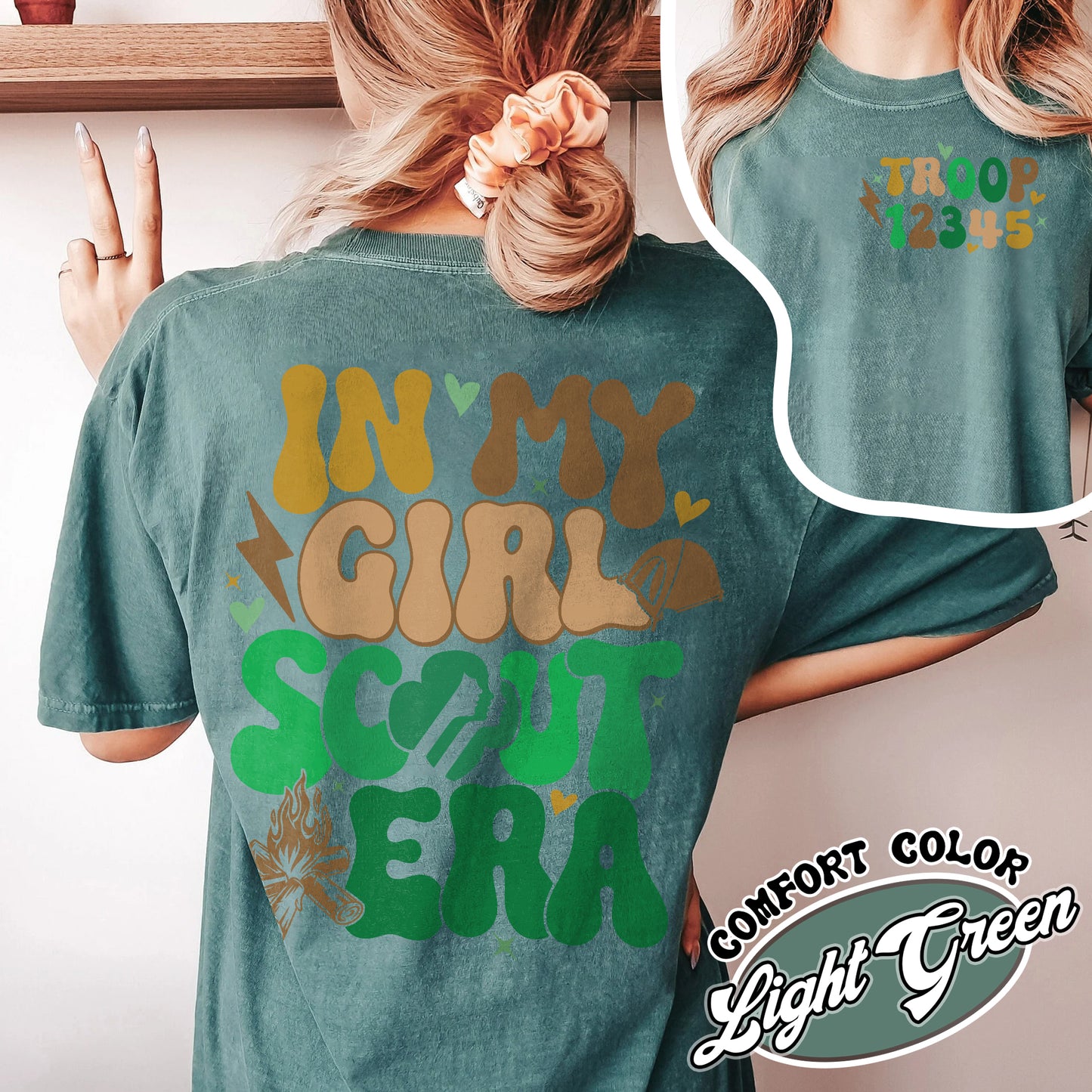 In My Girl Scout Era Comfort Color Shirt, In My Girl Scout Era, Custom Scout Shirt, Scout Girl Shirt, Scout Troop Number Shirt, Scout Troop Shirt