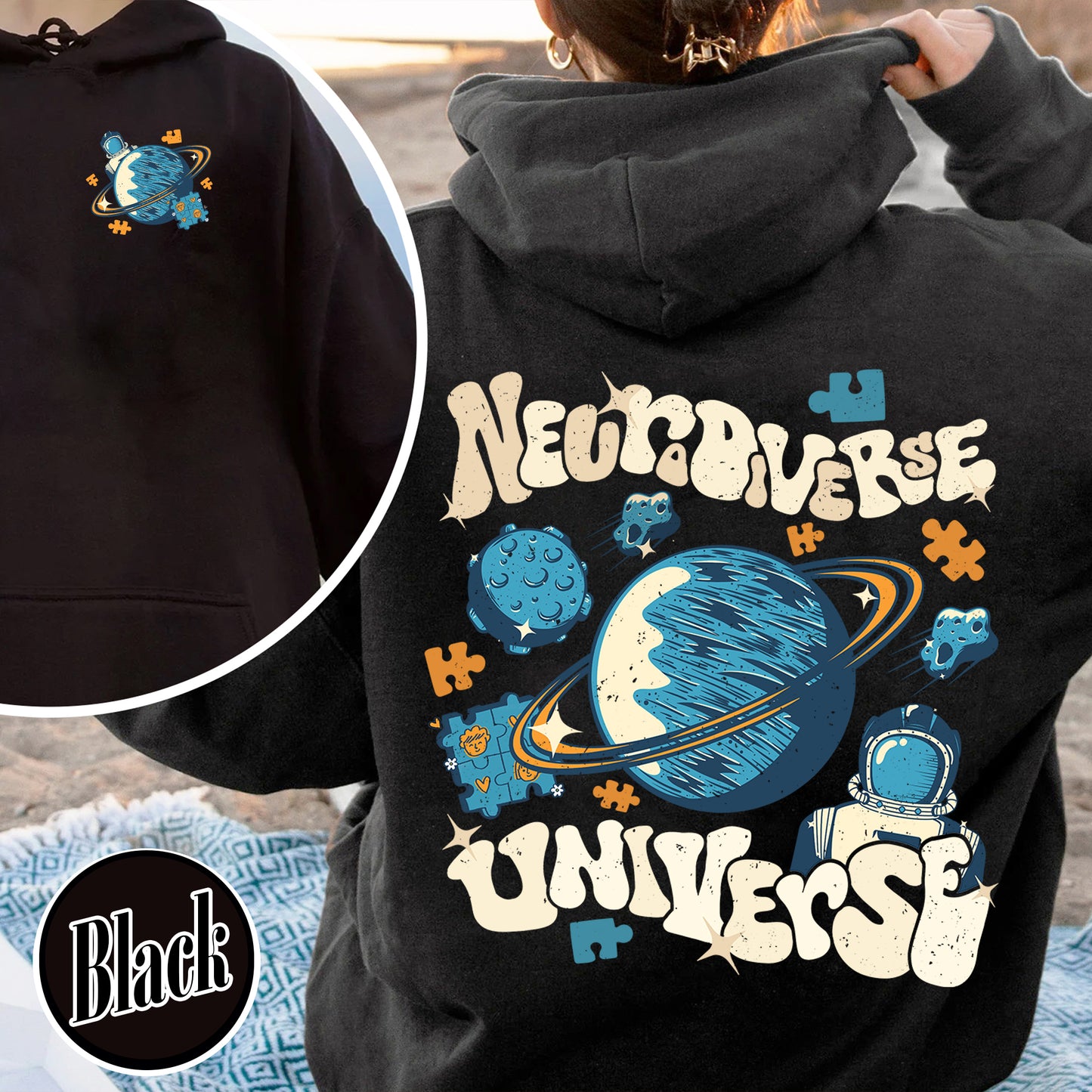 Autism Awareness Day Hoodie, World Autism Day Gift, Neurodiversity Brain Autism Awareness, Neurodiverse Universe Hoodie, Autism Mom Gift