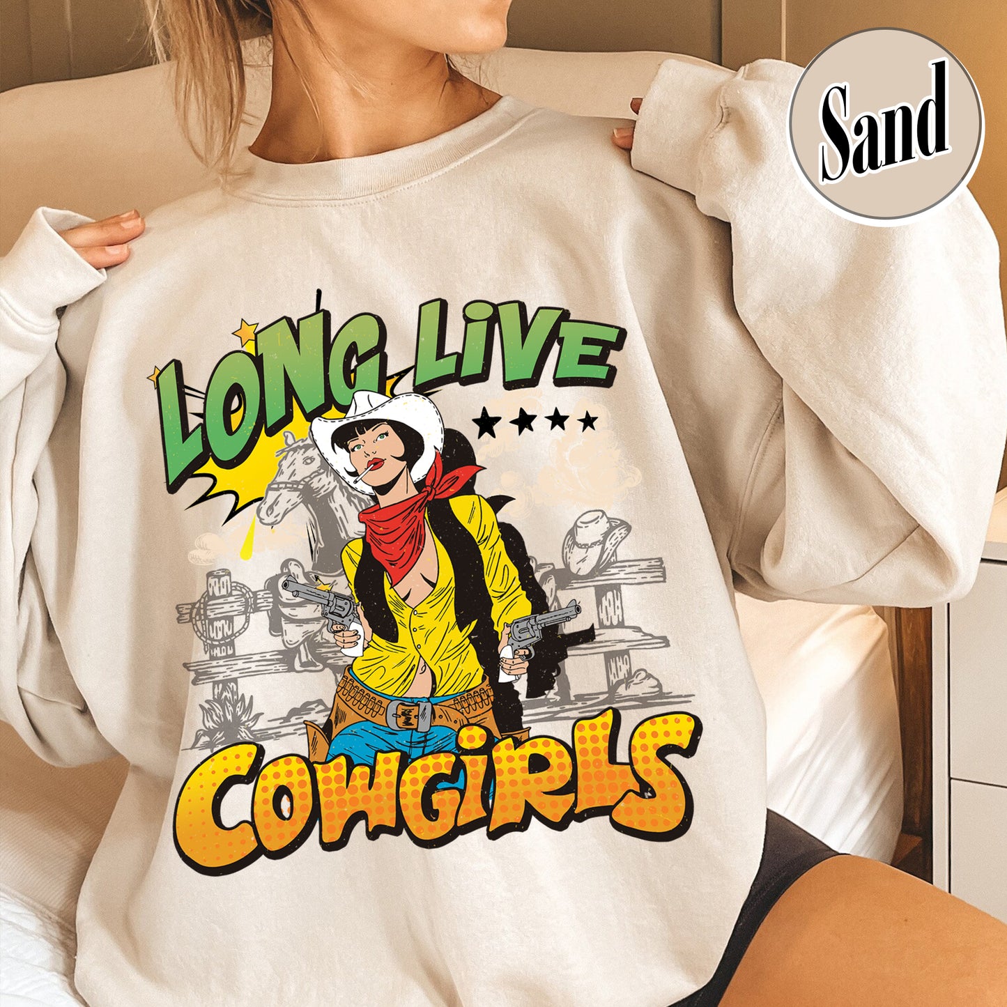 Cowgirls Sweatshirt, Country Western Sweatshirt, Rodeo Sweatshirt Cowgirl, Style Country Sweatshirt For Concerts, Long Live Cowgirl Sweatshirt