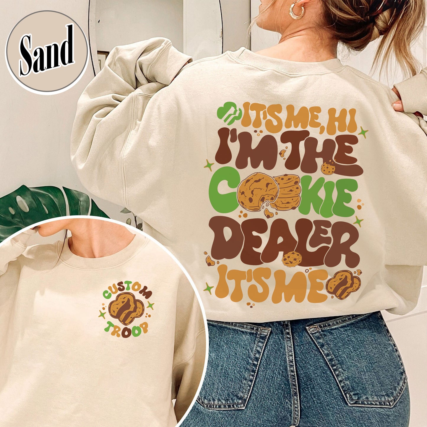 Girl Scout Cookie Dealer Sweatshirt, It’s Me I’m the Cookie Dealer Sweatshirt, Girl Scout Cookie Dealer, Custom Troop