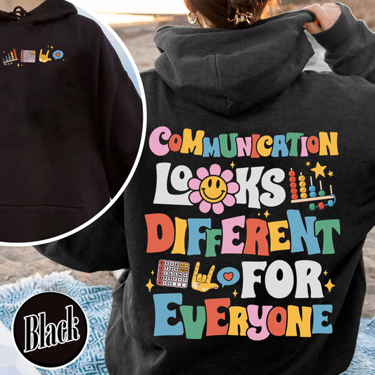 Communicate Slp Hoodie, Everyone Communicates Differently Shirt, Behavior Is Communication Shirt, Speech Therapy Sweat Shirt, Slp Shirt