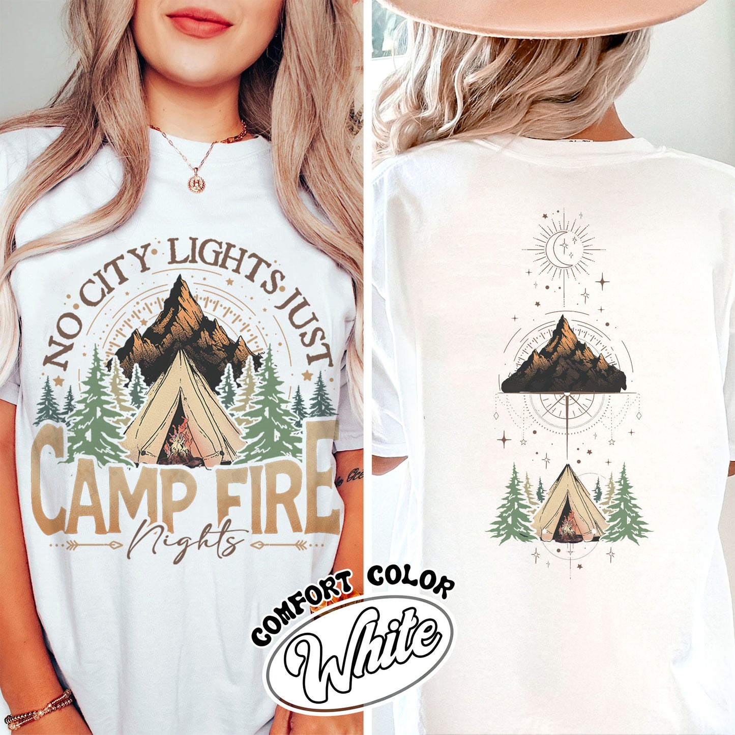 No City Lights Just Camp Fire Night Comfort Color Shirt, Camping Shirt, Camp Fire T-Shirts, Camping Mode, Travel Shirt, Adventure Shirt, Adventure Lover Shirt