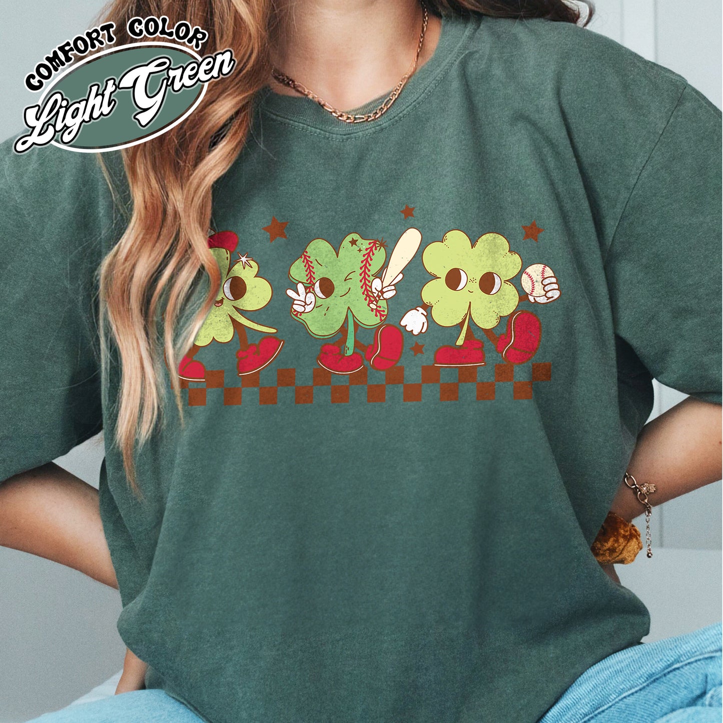 Baseball Mama Shirt Retro Comfort Colors Shirt, Game Day Baseball Shirt, St. Patricks Day, Lucky St Patrick