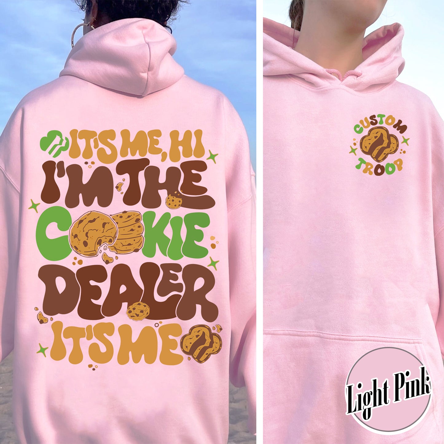 Girl Scout Cookie Dealer Hoodie, It’s Me I’m the Cookie Dealer Hoodie, Girl Scout Cookie Dealer, Custom Troop