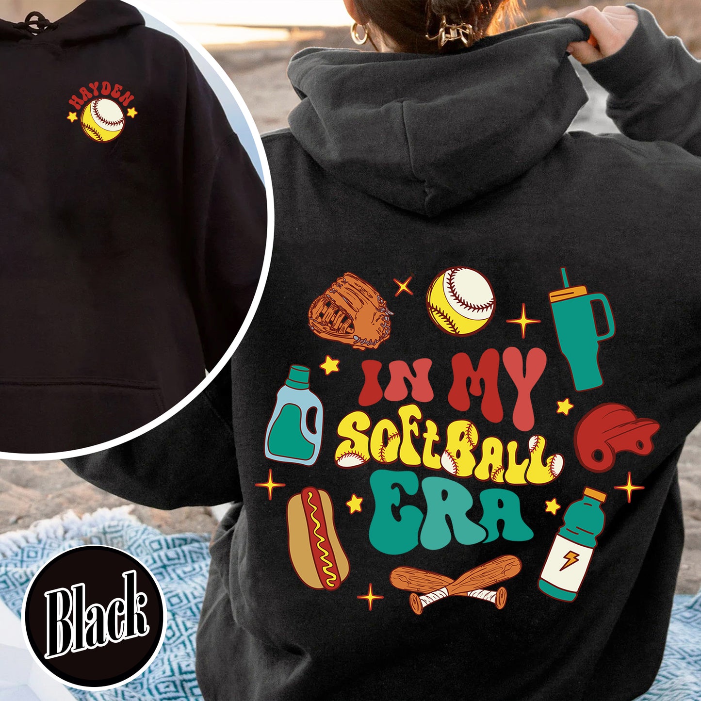 In My Softball Era Hoodie, Softball Mom, Softball Mom, Softball Hoodie, Softball Essentials Hoodie, Softball Team Hoodie