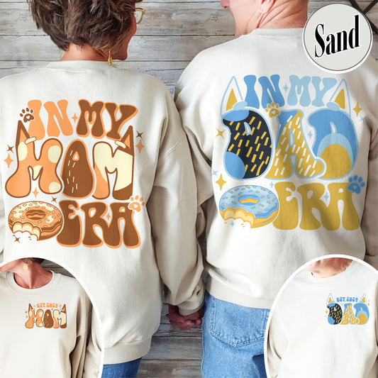 Mom And Dad Sweatshirt,Bluey Family Sweatshirt,Sweatshirt for Mom and Dad, Mom Era Sweatshirt