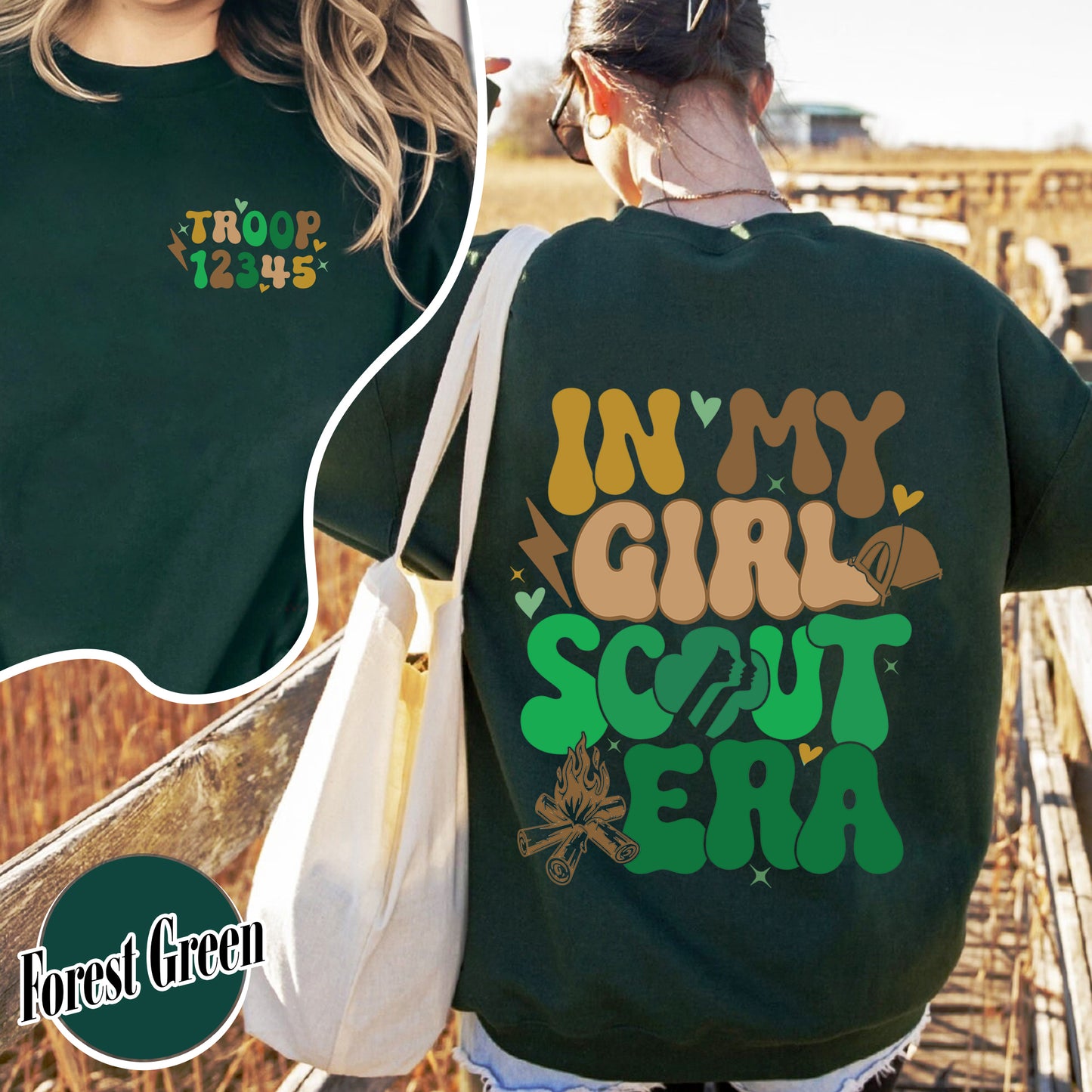 In My Girl Scout Era Sweatshirt, Custom Scout Sweatshirt, Scout Girl Sweatshirt, Scout Troop Number Sweatshirt, Scout Troop Sweatshirt