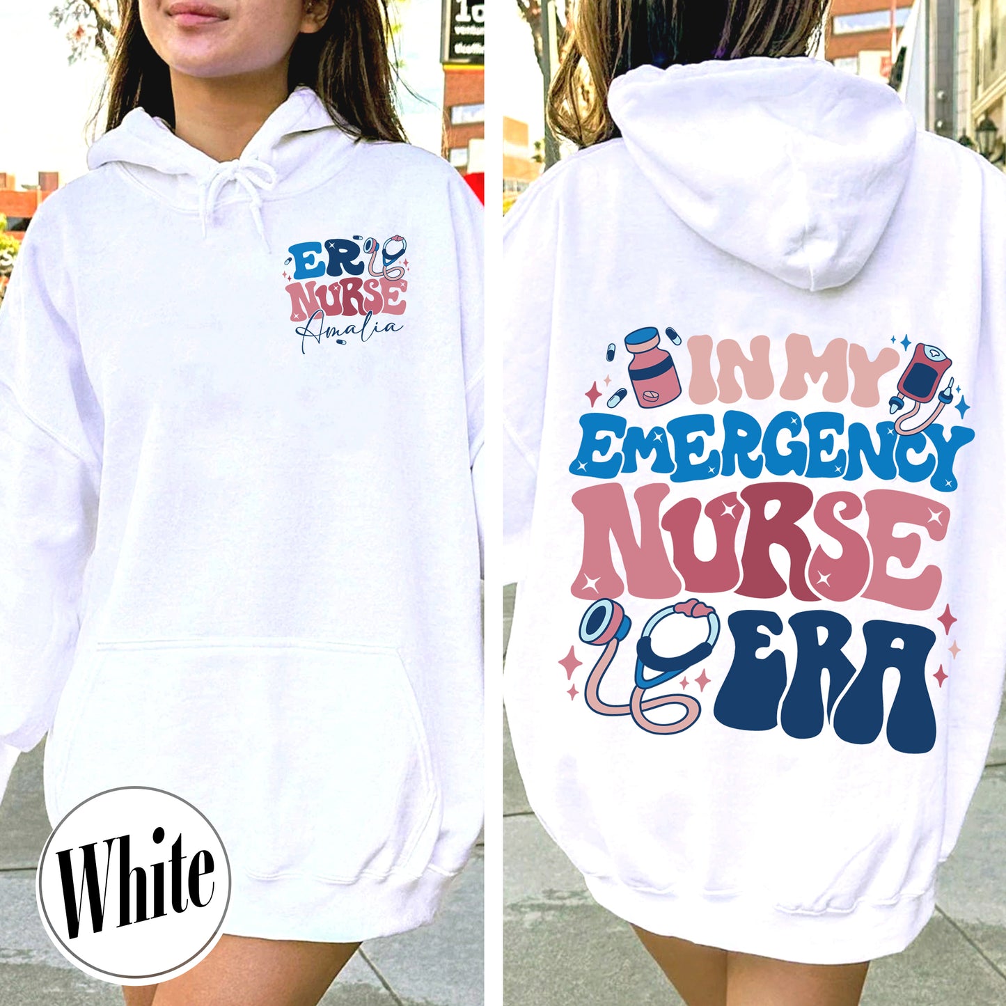 In My Emergency Nurse Era Hoodie, Emergency Department Nurse, Emergency Department Nurses Week, Personalized Emergency Nurse Hoodie