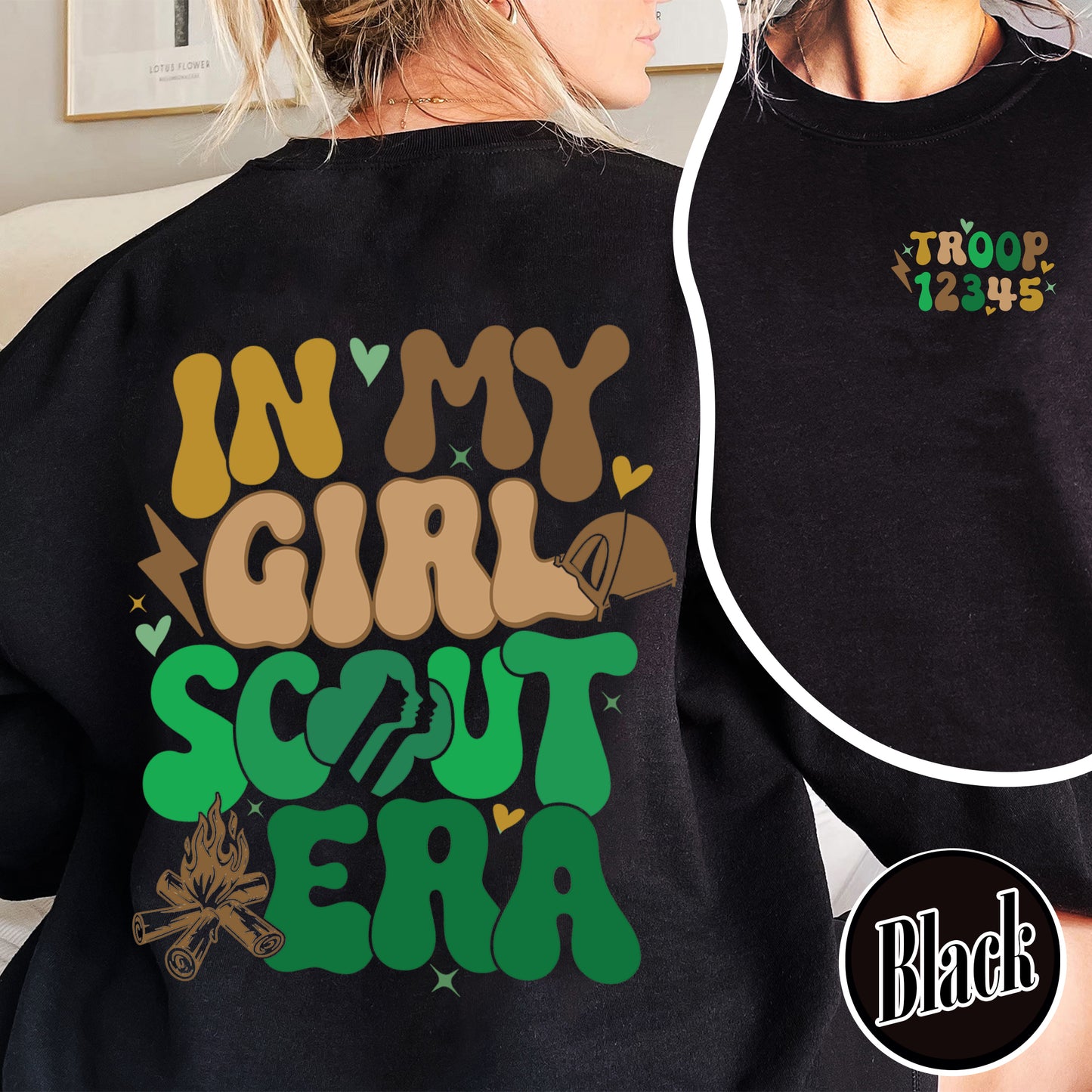 In My Girl Scout Era Sweatshirt, Custom Scout Sweatshirt, Scout Girl Sweatshirt, Scout Troop Number Sweatshirt, Scout Troop Sweatshirt