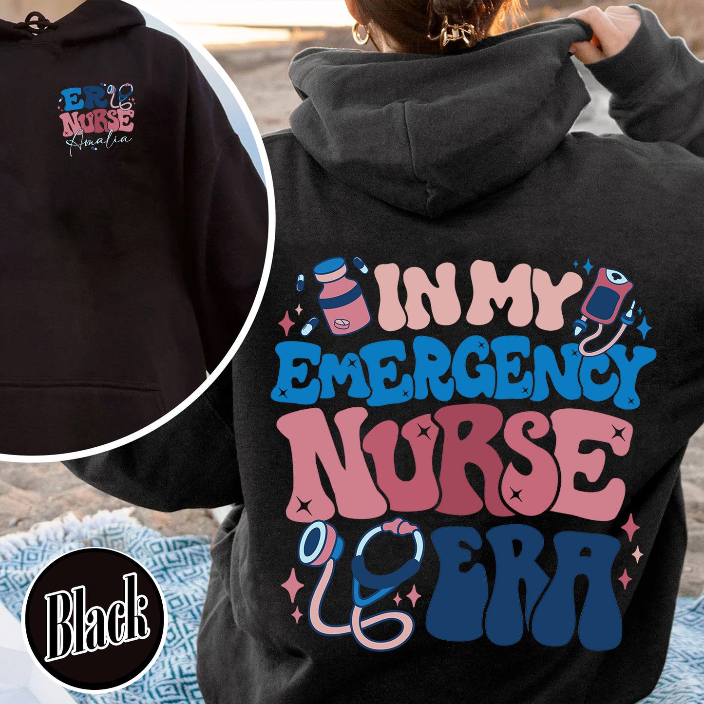 In My Emergency Nurse Era Hoodie, Emergency Department Nurse, Emergency Department Nurses Week, Personalized Emergency Nurse Hoodie