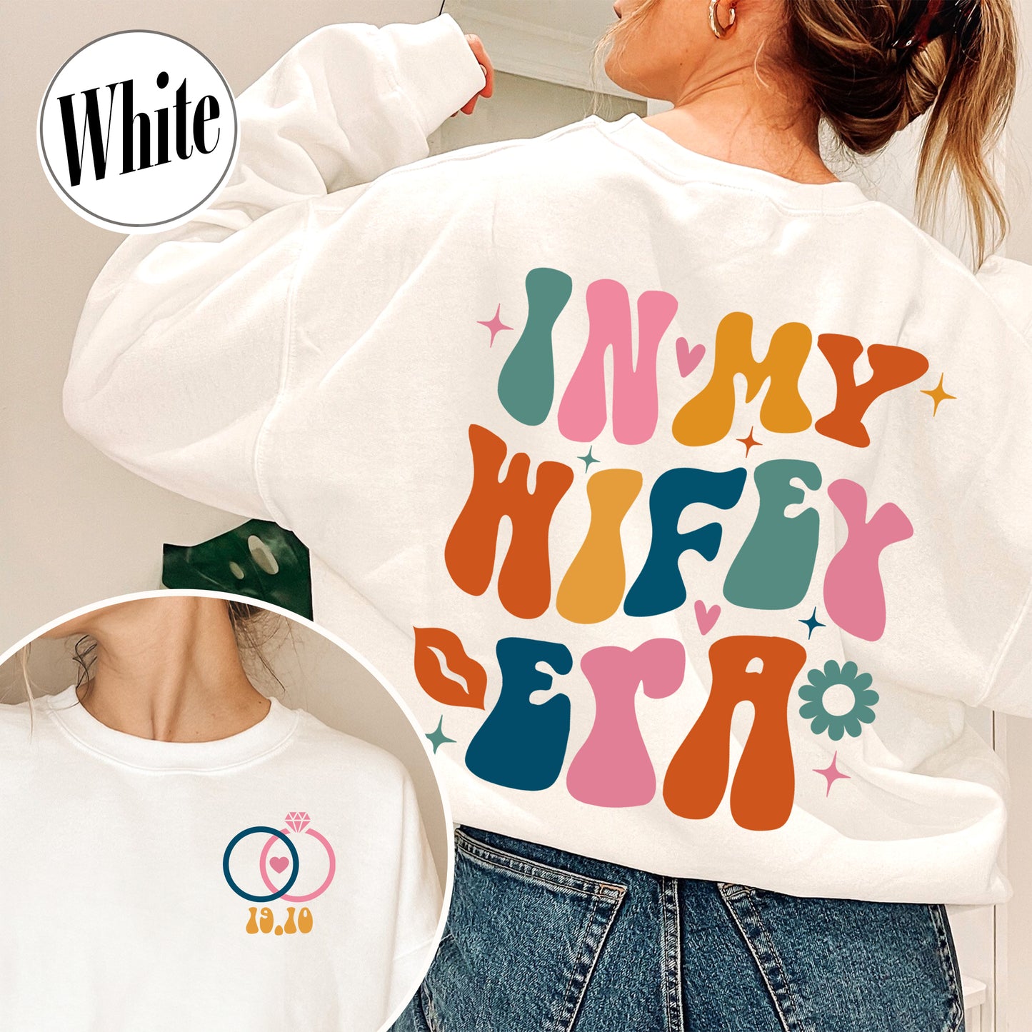 Wifey and Hubby Sweatshirt, in My Wifey Era, in My Hubby Era, Wifey Hubby Sweatshirt Est, Hubby and Wifey Matching Sweatshirts, Wifey Hubby Set