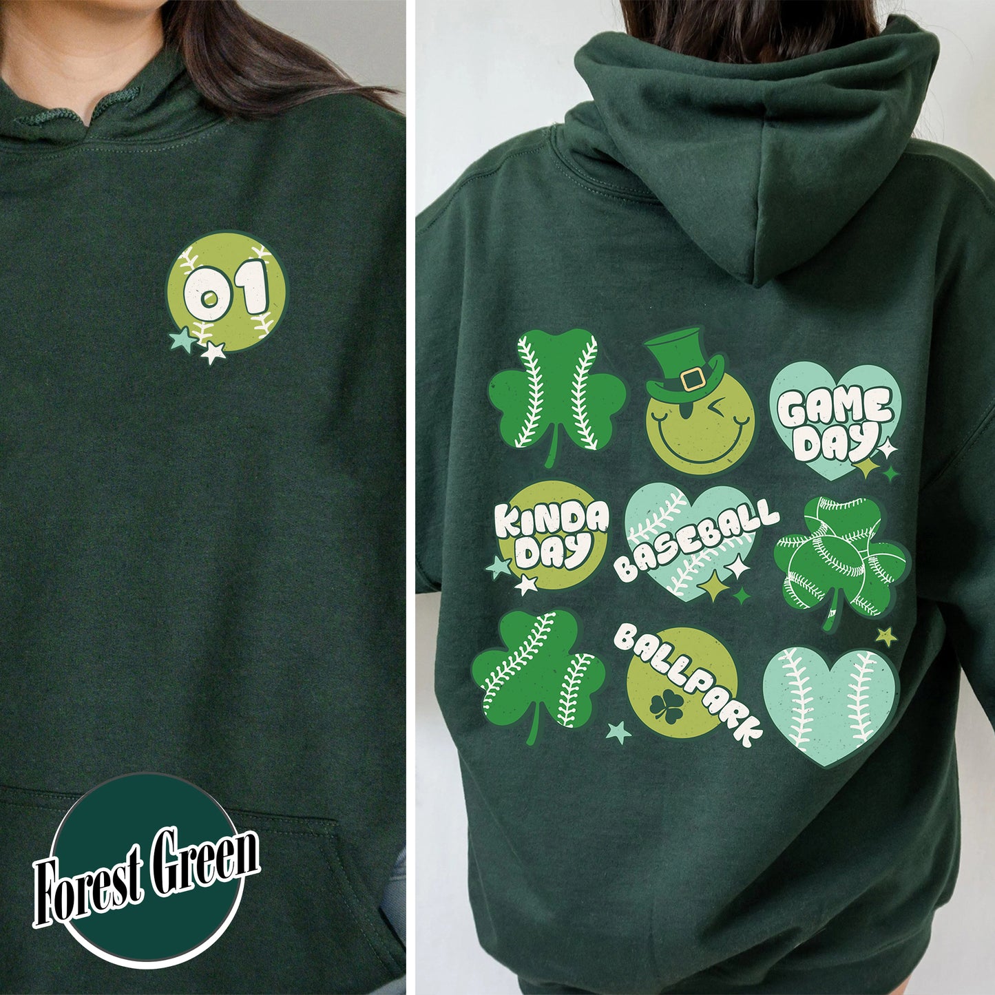 Game Day Hoodie, Baseball Mom Hoodie, Baseball Hoodie, St Patricks Baseball, St Patricks Day Hoodie, Custom Baseball Hoodie