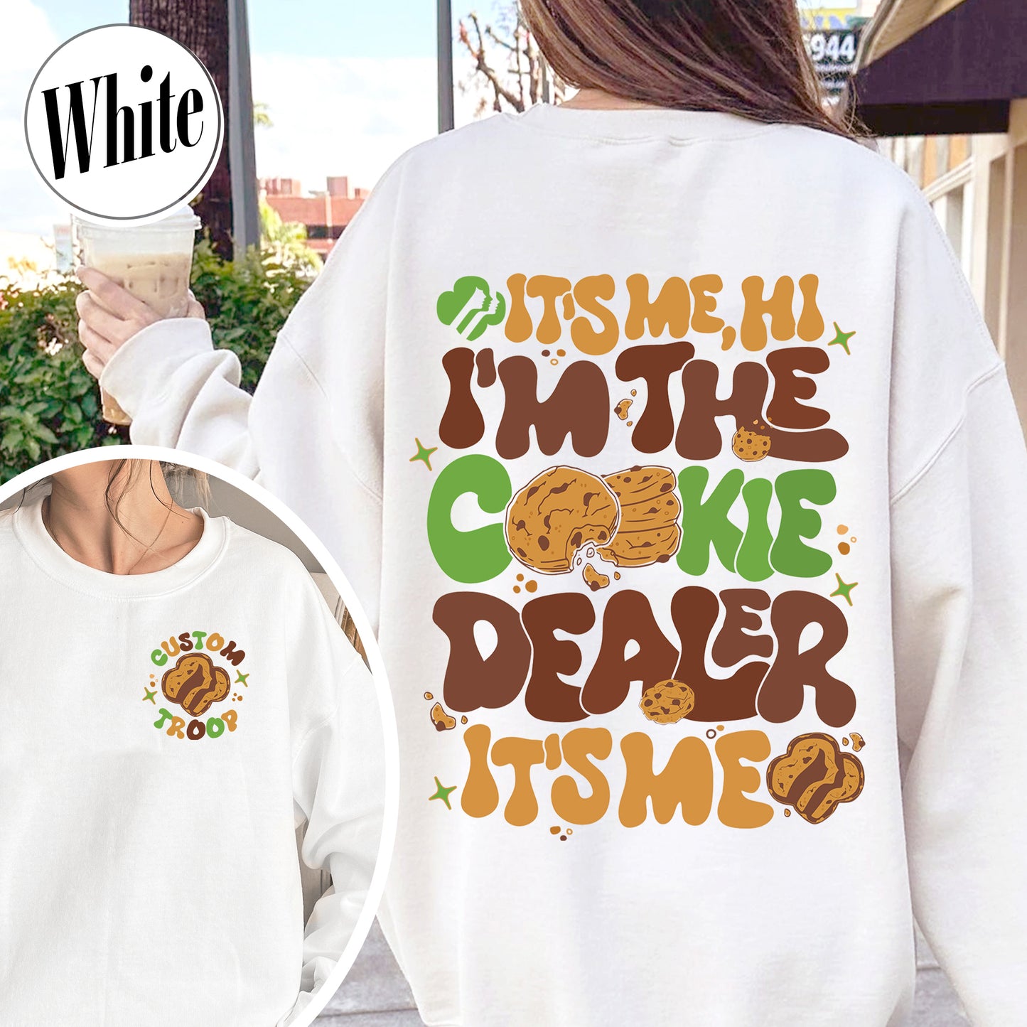 Girl Scout Cookie Dealer Sweatshirt, It’s Me I’m the Cookie Dealer Sweatshirt, Girl Scout Cookie Dealer, Custom Troop