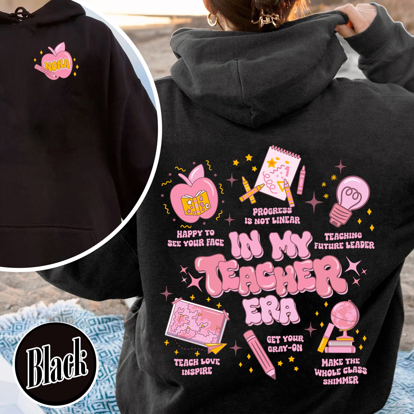 In My Teacher Era Hoodie, Custom in My Teacher Era, in My Teacher Era Hoodie, Custom Teacher Name Hoodie, Teacher Affirmation Hoodie