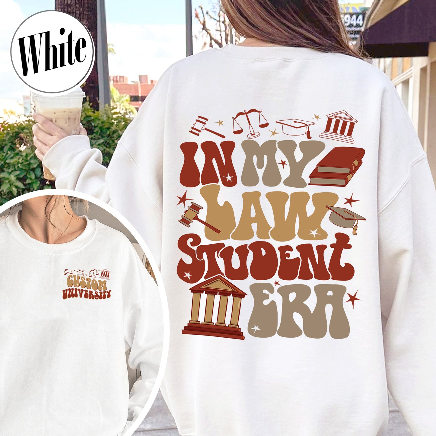 Custom Sweatshirt for Law School, Law School Crewneck, in My Law Student Era Sweatshirt, Law Student Sweater, Gift for Law Student