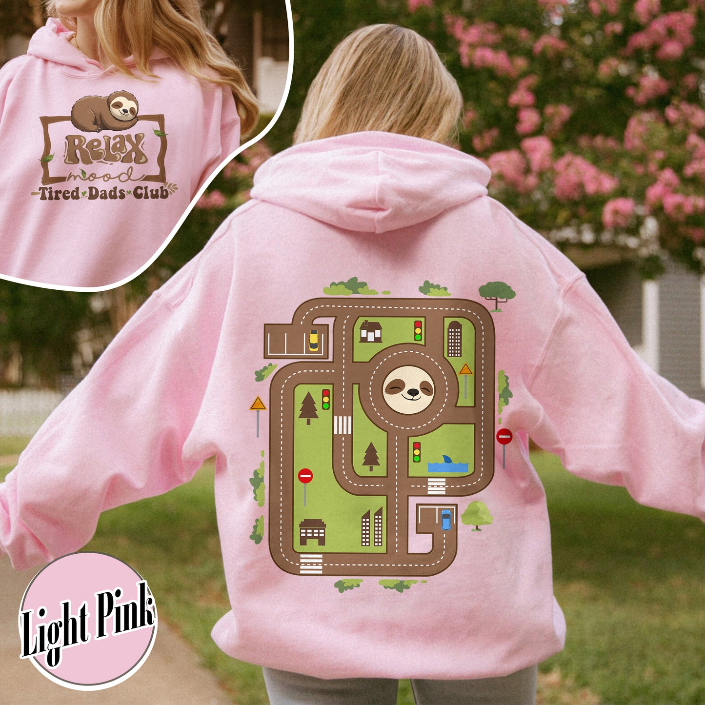 Race Car Track Hoodie for Dad, Race Track Hoodie for Dad, Racing Hoodie for Dad, Tired Dads Club, Tired Dads Club, Toy Car Massage Hoodie