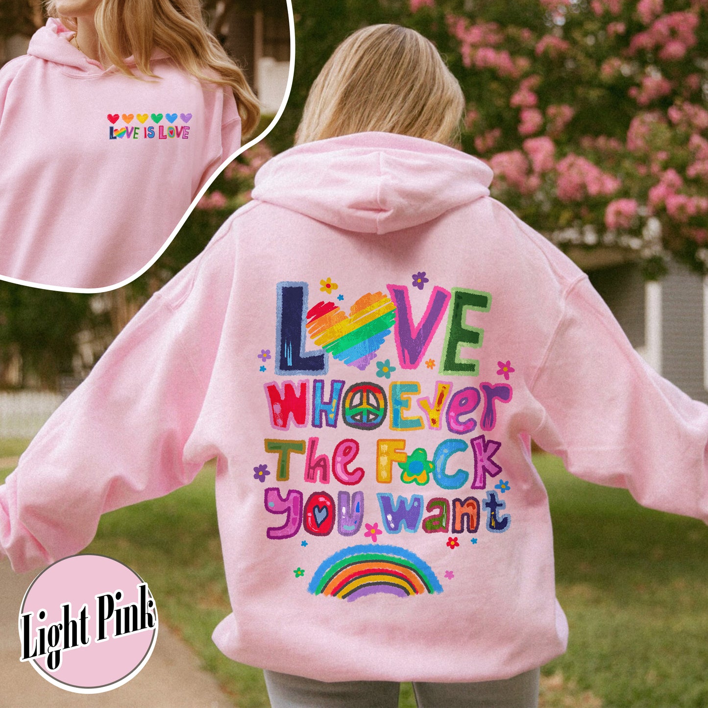 Love Whoever the F You Want Hoodie, Pride Month Hoodie, LGBT Hoodie, Rainbow Hoodie, Gay Pride Trendy Hoodie, Live Laugh Lesbian, Lesbian Hoodie