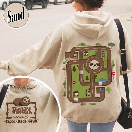 Race Car Track Hoodie for Dad, Race Track Hoodie for Dad, Racing Hoodie for Dad, Tired Dads Club, Tired Dads Club, Toy Car Massage Hoodie