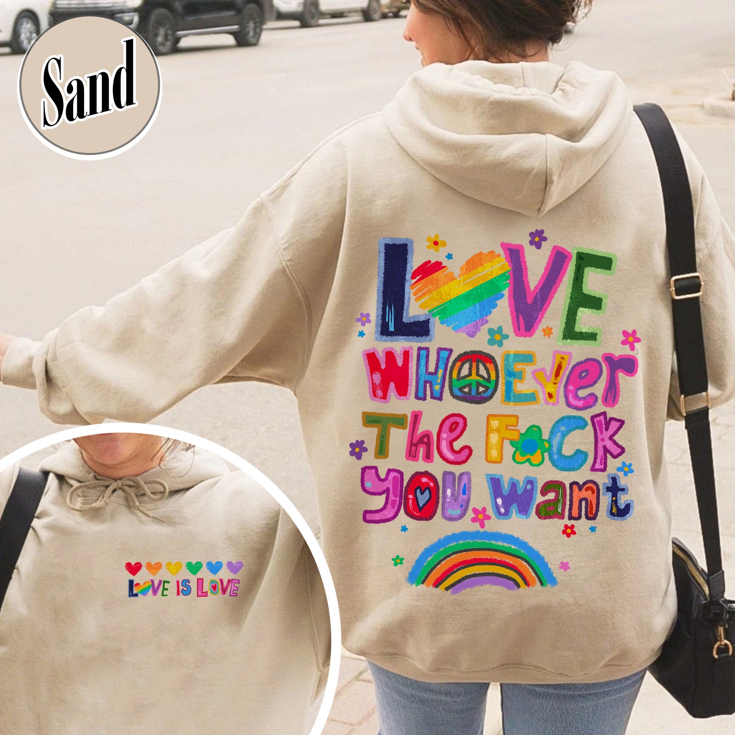 Love Whoever the F You Want Hoodie, Pride Month Hoodie, LGBT Hoodie, Rainbow Hoodie, Gay Pride Trendy Hoodie, Live Laugh Lesbian, Lesbian Hoodie