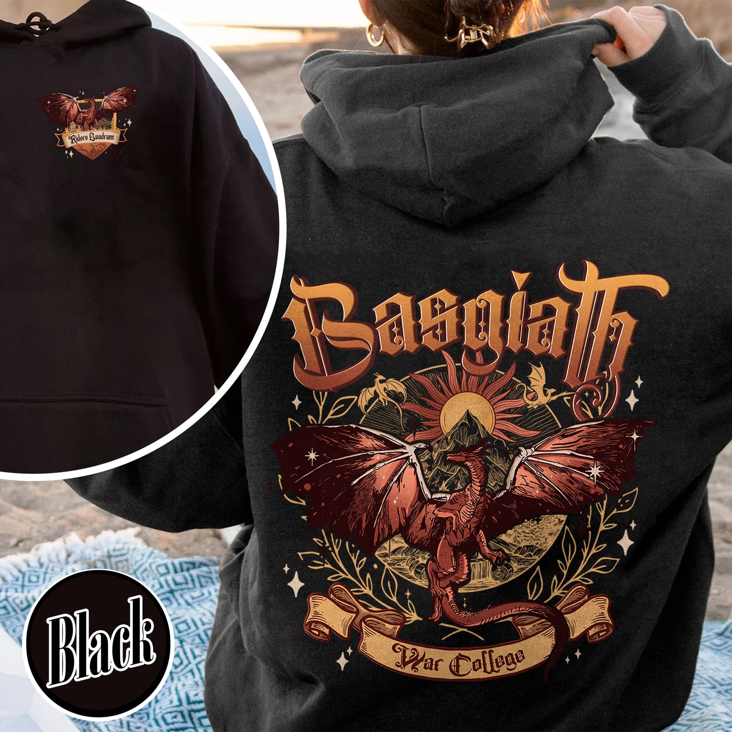 Basgiath War College, Dragon Rider Hoodie, Iron Flame Basgiath War College, Basgiath War College 2 Sided, Basgiath Dragon Rider, Bookish Gift