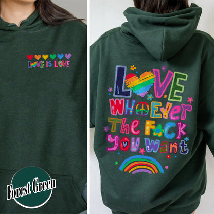 Love Whoever the F You Want Hoodie, Pride Month Hoodie, LGBT Hoodie, Rainbow Hoodie, Gay Pride Trendy Hoodie, Live Laugh Lesbian, Lesbian Hoodie