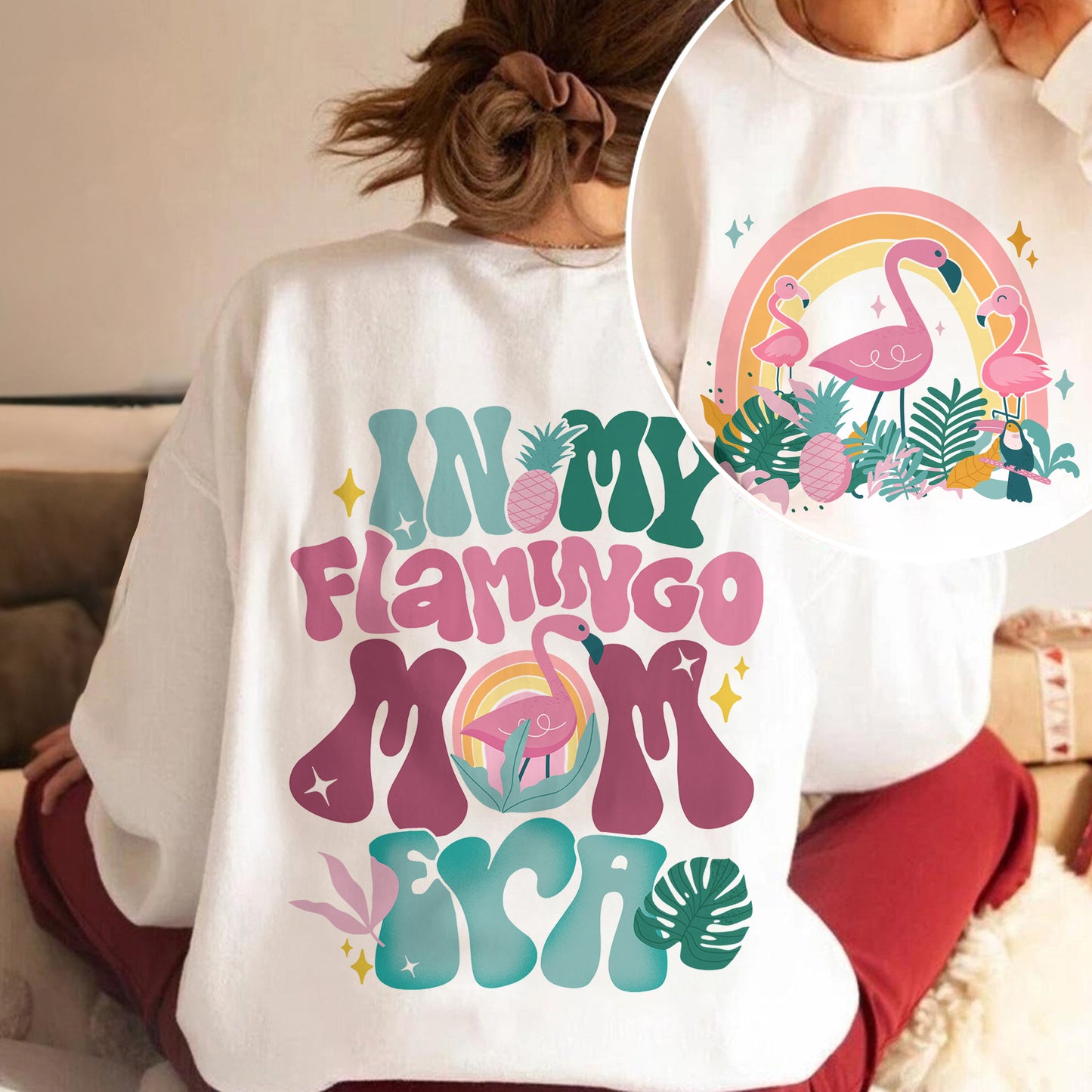 Mom Sweatshirt,In My Flamingo Mom Era Sweatshirt,Pink Flamingo Sweatshirt, Gift for Mom