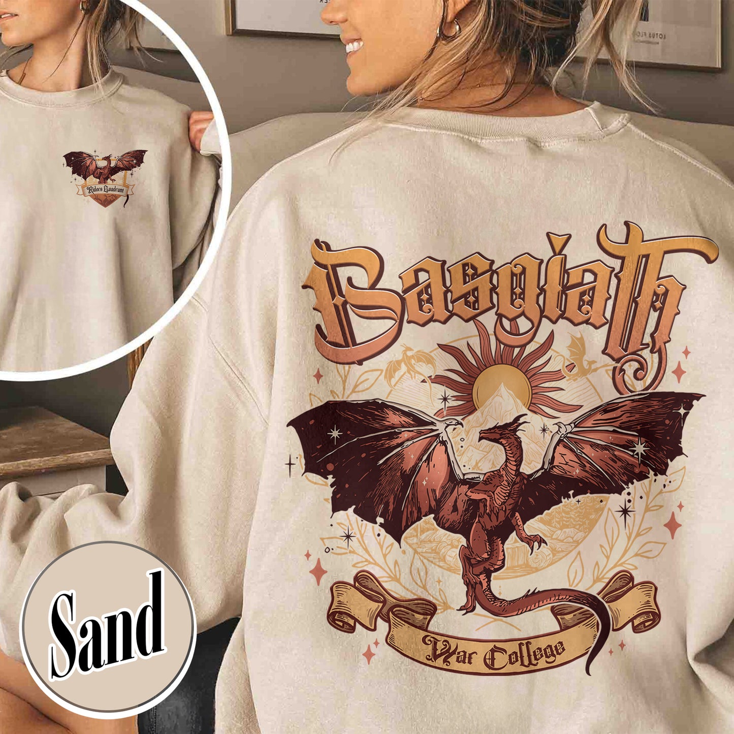 Basgiath War College, Dragon Rider Sweatshirt, Iron Flame Basgiath War College, Basgiath War College 2 Sided, Basgiath Dragon Rider, Bookish Gift