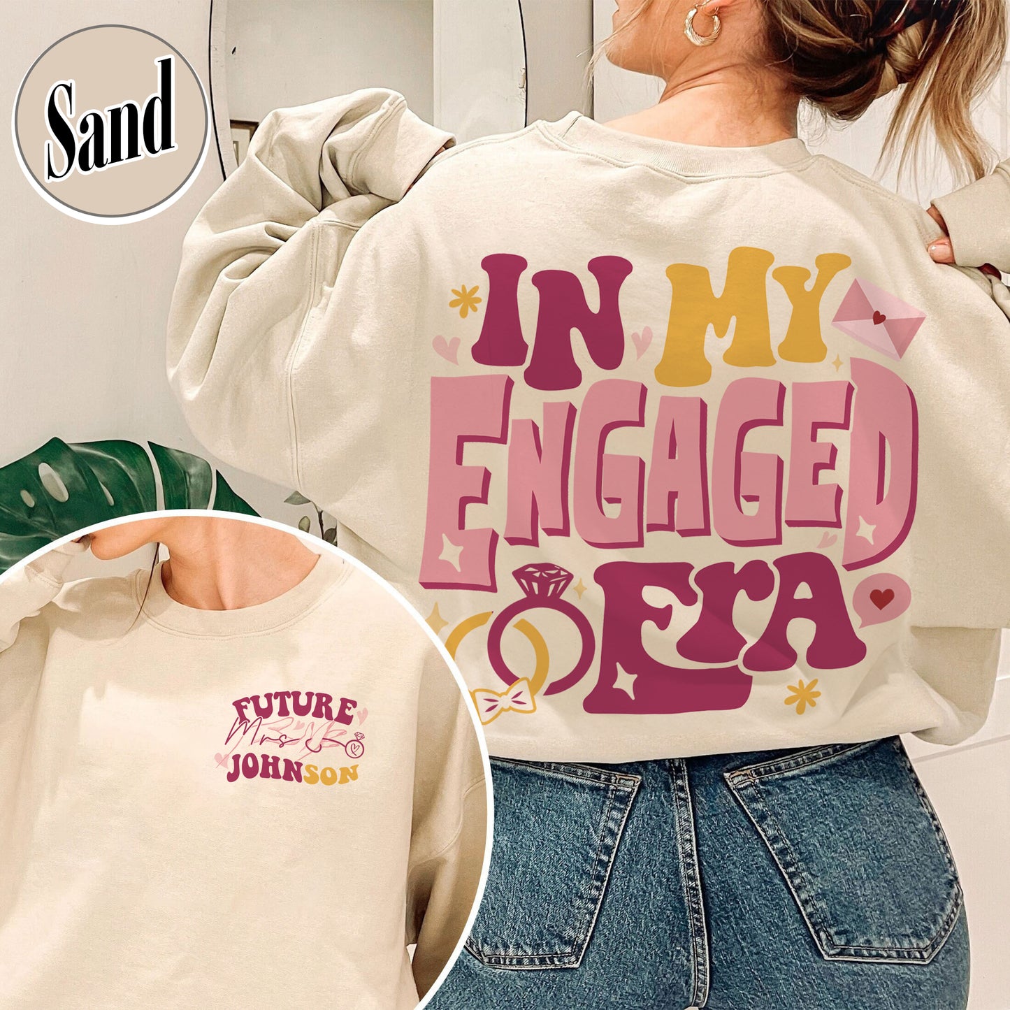 Custom Bachelorette Sweatshirt,Custom In My Engaged Era Sweatshirt,Custom Bride