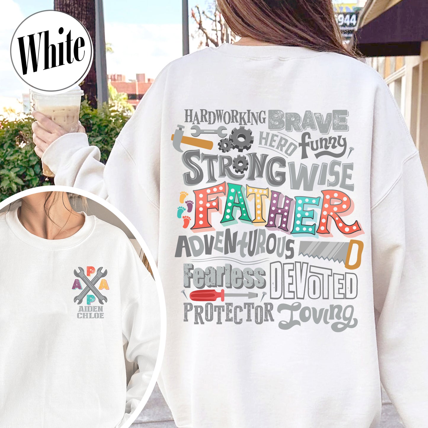 Custom Best Dad Ever Sweatshirt, Custom Best Dad Ever, Happy Father’s Day, for Men, Papa Cross Sweatshirt, Personalized With Name, Gift for DAD