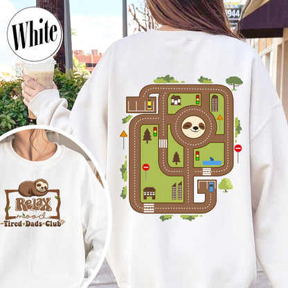 Race Car Track Sweatshirt for Dad, Race Track Sweatshirt for Dad, Racing Sweatshirt for Dad, Tired Dads Club Sweatshirt, Tired Dads Club, Toy Car Massage