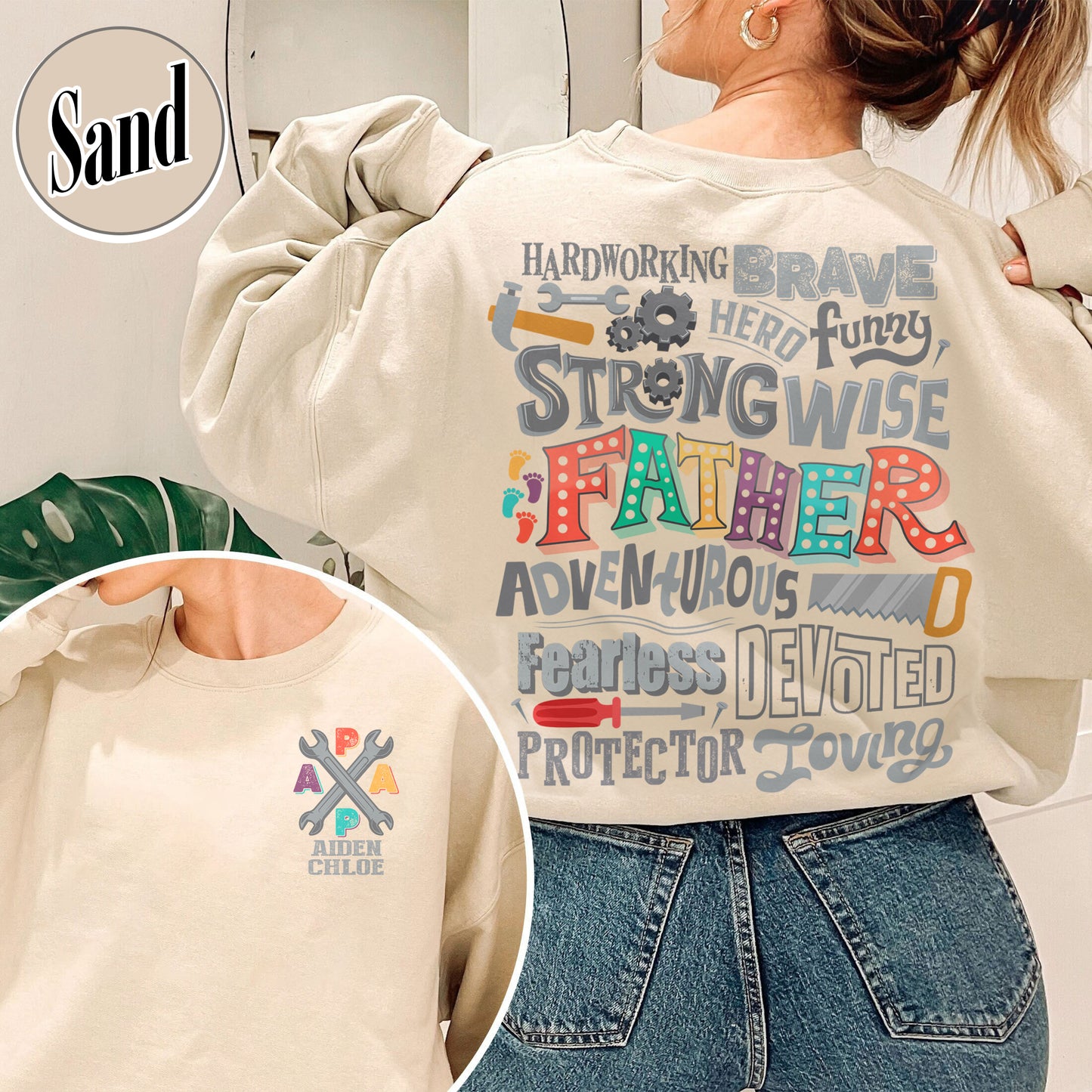 Custom Best Dad Ever Sweatshirt, Custom Best Dad Ever, Happy Father’s Day, for Men, Papa Cross Sweatshirt, Personalized With Name, Gift for DAD