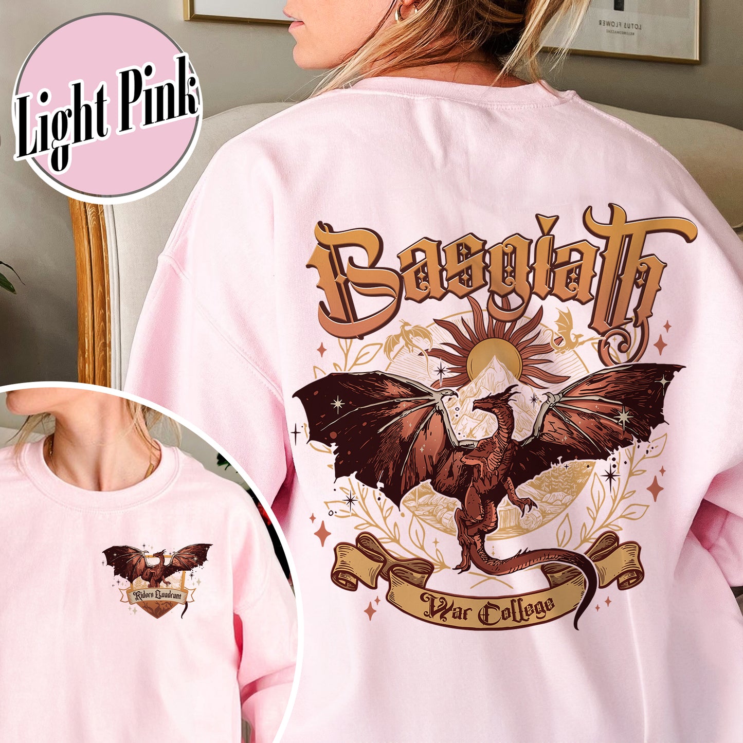 Basgiath War College, Dragon Rider Sweatshirt, Iron Flame Basgiath War College, Basgiath War College 2 Sided, Basgiath Dragon Rider, Bookish Gift