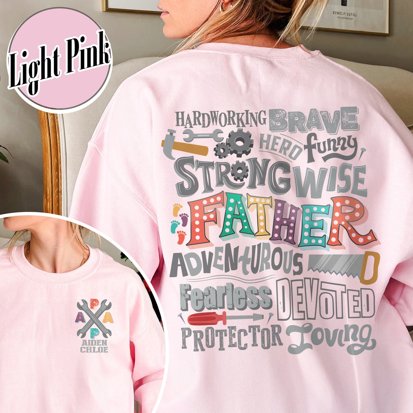 Custom Best Dad Ever Sweatshirt, Custom Best Dad Ever, Happy Father’s Day, for Men, Papa Cross Sweatshirt, Personalized With Name, Gift for DAD