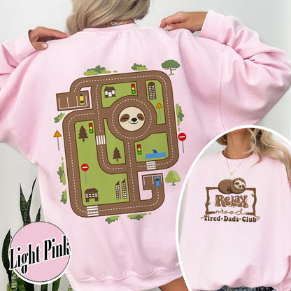 Race Car Track Sweatshirt for Dad, Race Track Sweatshirt for Dad, Racing Sweatshirt for Dad, Tired Dads Club Sweatshirt, Tired Dads Club, Toy Car Massage