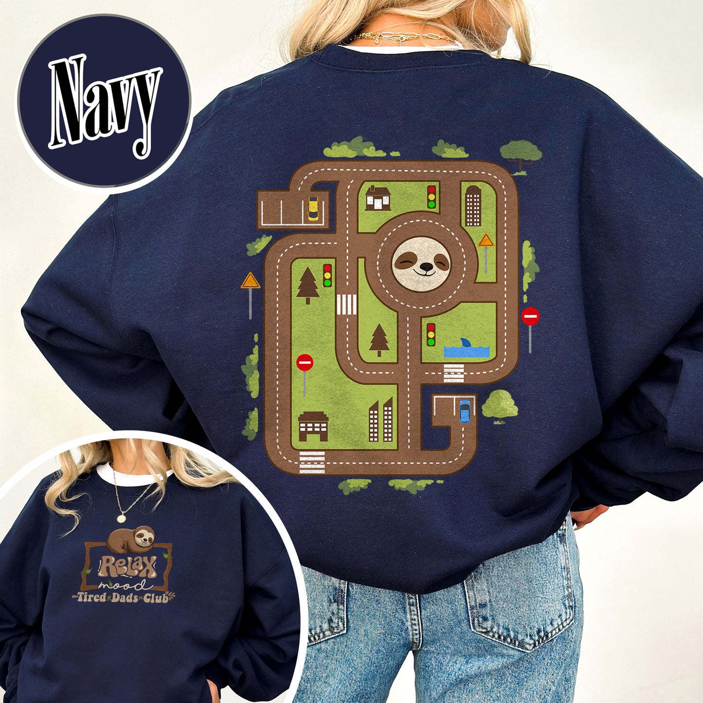 Race Car Track Sweatshirt for Dad, Race Track Sweatshirt for Dad, Racing Sweatshirt for Dad, Tired Dads Club Sweatshirt, Tired Dads Club, Toy Car Massage