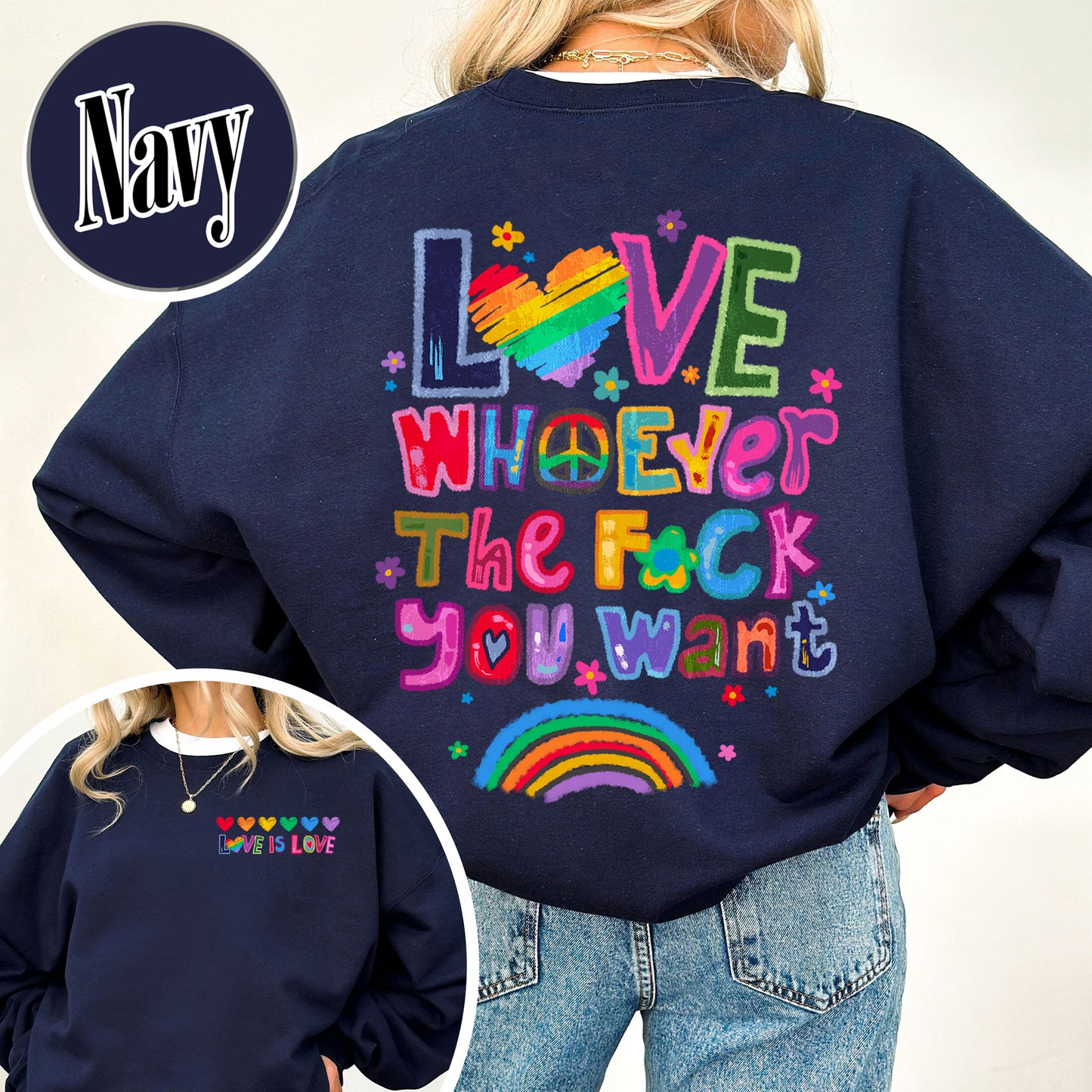 Love Whoever the F You Want Sweatshirt, Pride Month Sweatshirt, LGBT Sweatshirt, Rainbow Sweatshirt, Gay Pride Trendy Sweatshirt, Live Laugh Lesbian, Lesbian Sweatshirt