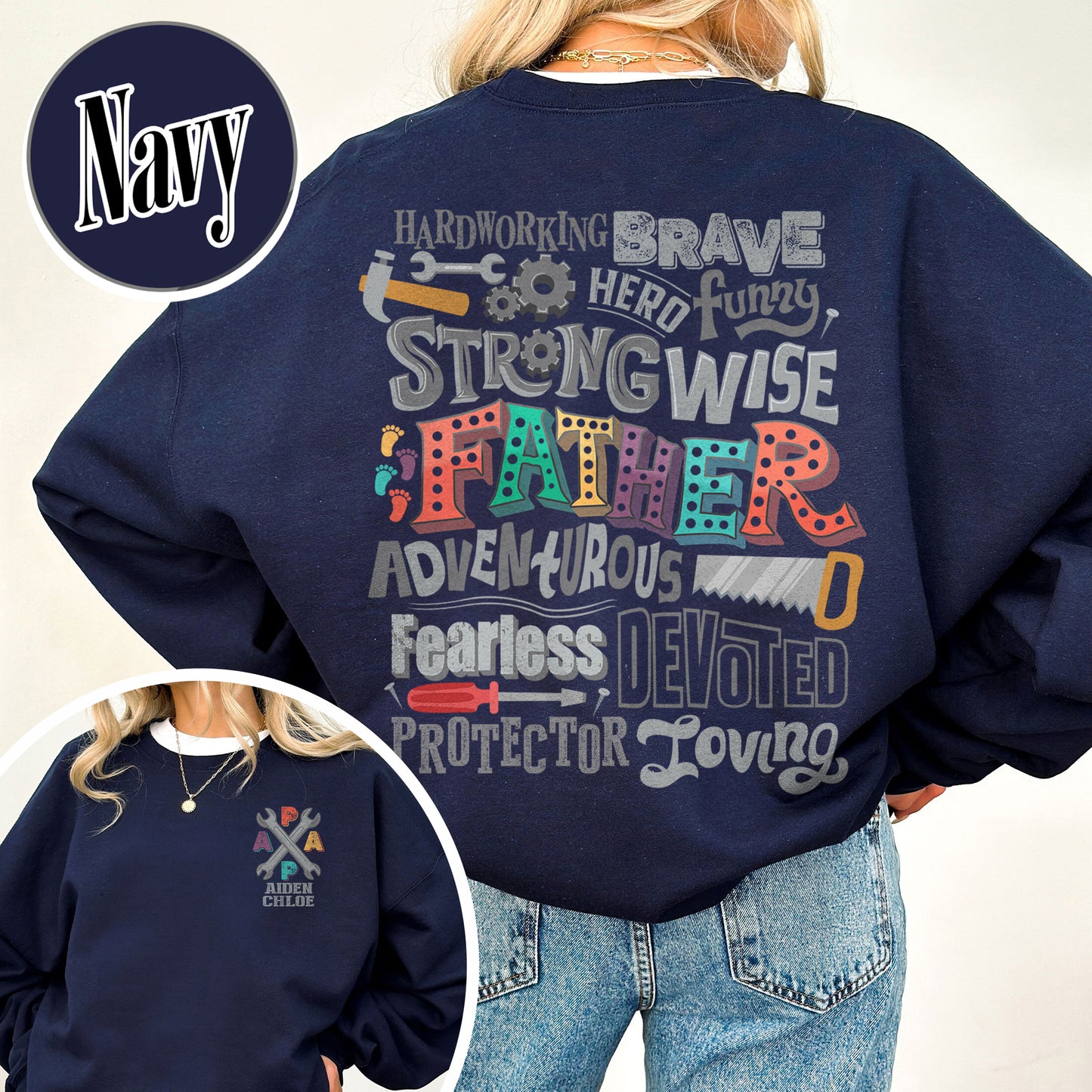 Custom Best Dad Ever Sweatshirt, Custom Best Dad Ever, Happy Father’s Day, for Men, Papa Cross Sweatshirt, Personalized With Name, Gift for DAD