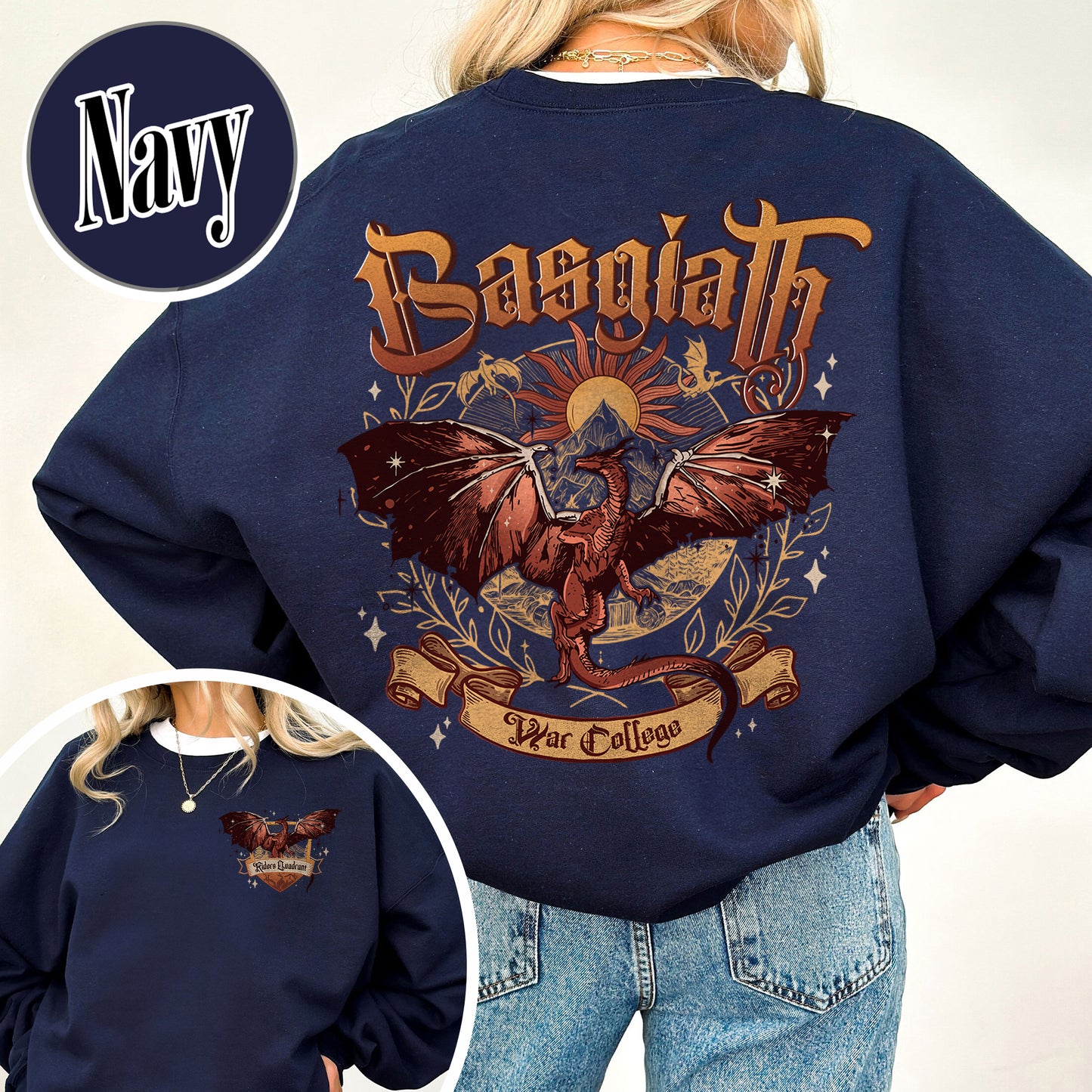 Basgiath War College, Dragon Rider Sweatshirt, Iron Flame Basgiath War College, Basgiath War College 2 Sided, Basgiath Dragon Rider, Bookish Gift