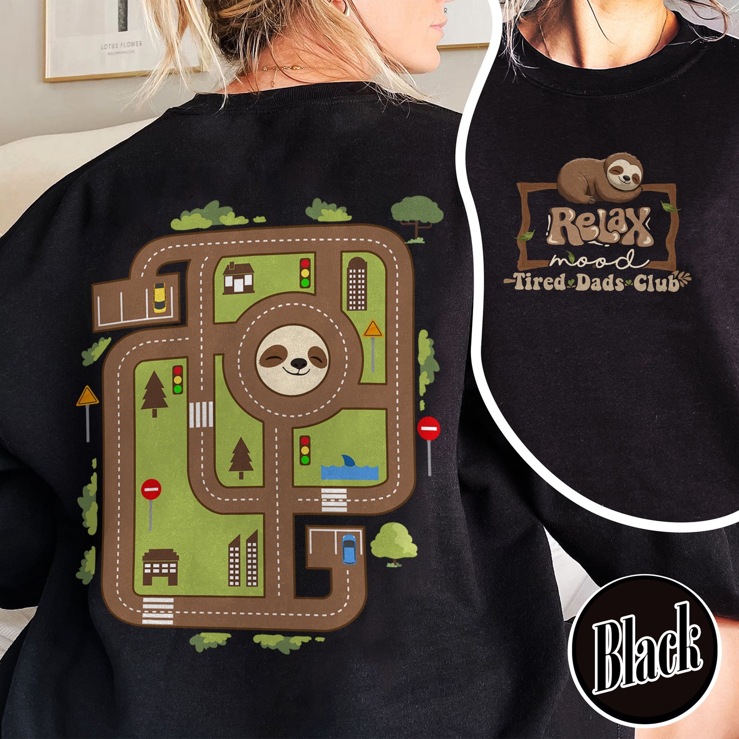 Race Car Track Sweatshirt for Dad, Race Track Sweatshirt for Dad, Racing Sweatshirt for Dad, Tired Dads Club Sweatshirt, Tired Dads Club, Toy Car Massage