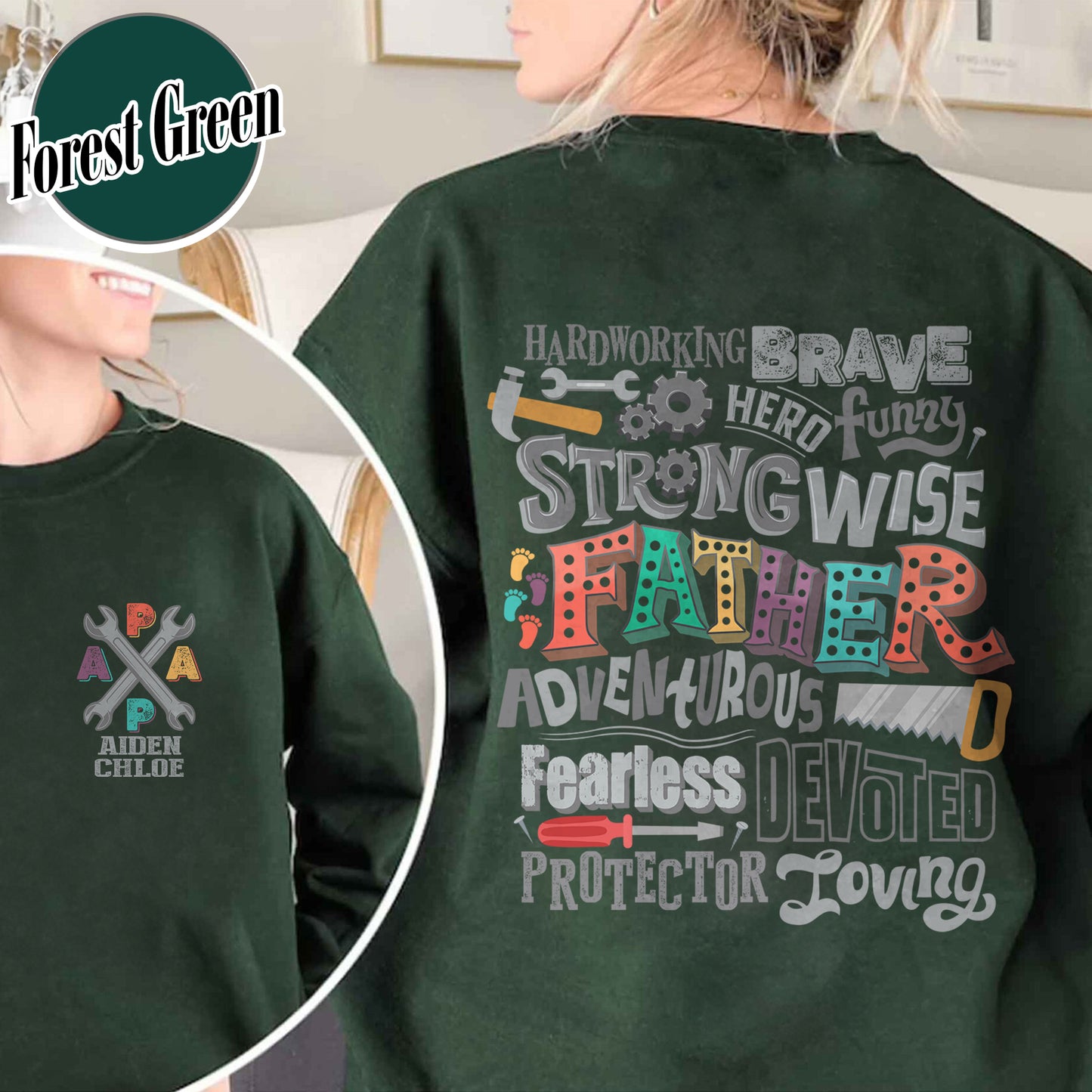 Custom Best Dad Ever Sweatshirt, Custom Best Dad Ever, Happy Father’s Day, for Men, Papa Cross Sweatshirt, Personalized With Name, Gift for DAD